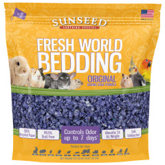 Image of Sunseed Fresh World Paper Bedding Purple for Small Animal & Bird 975 cu in