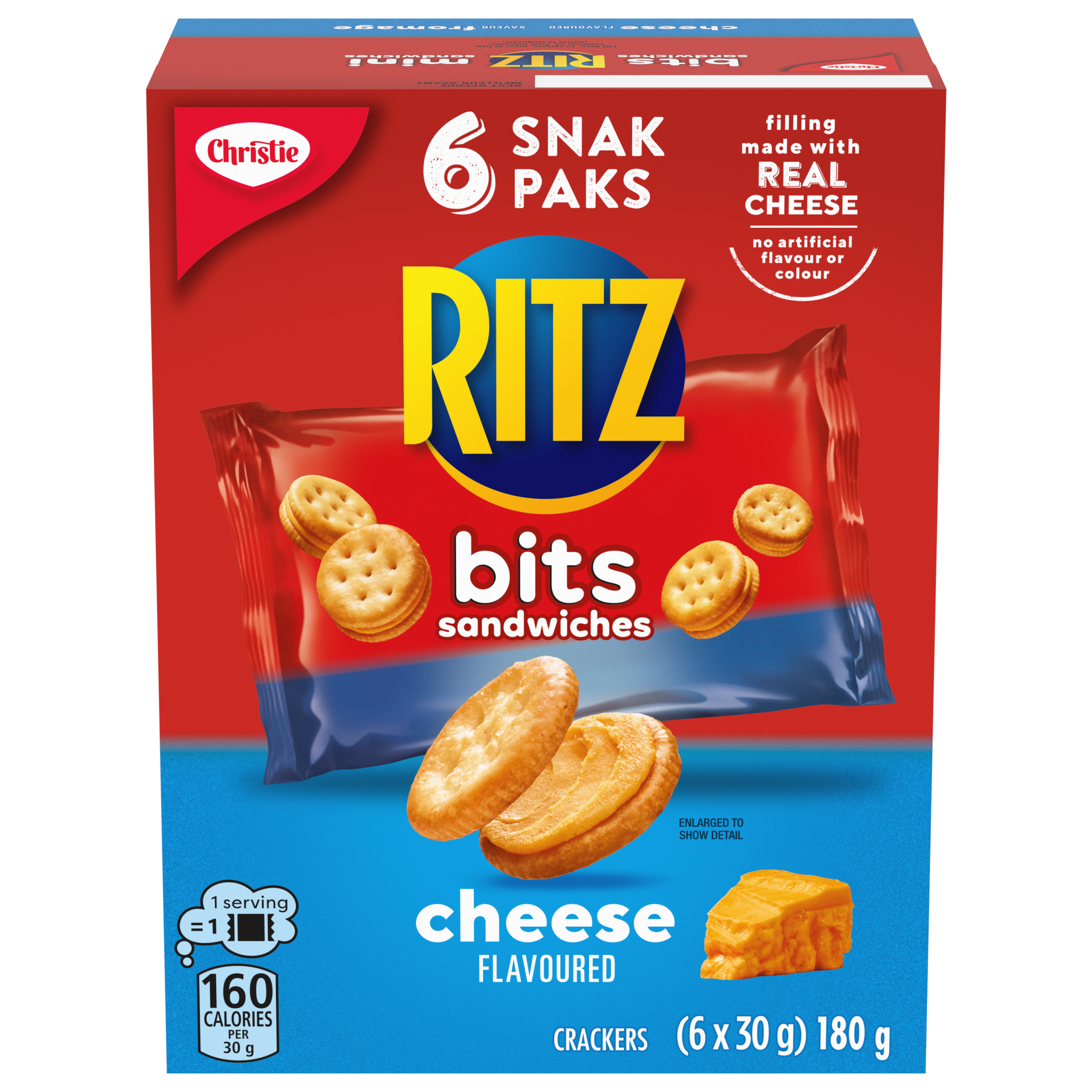 RITZ BITS Sandwiches Cheese flavoured crackers, Snak Pak 180 g-thumbnail-0