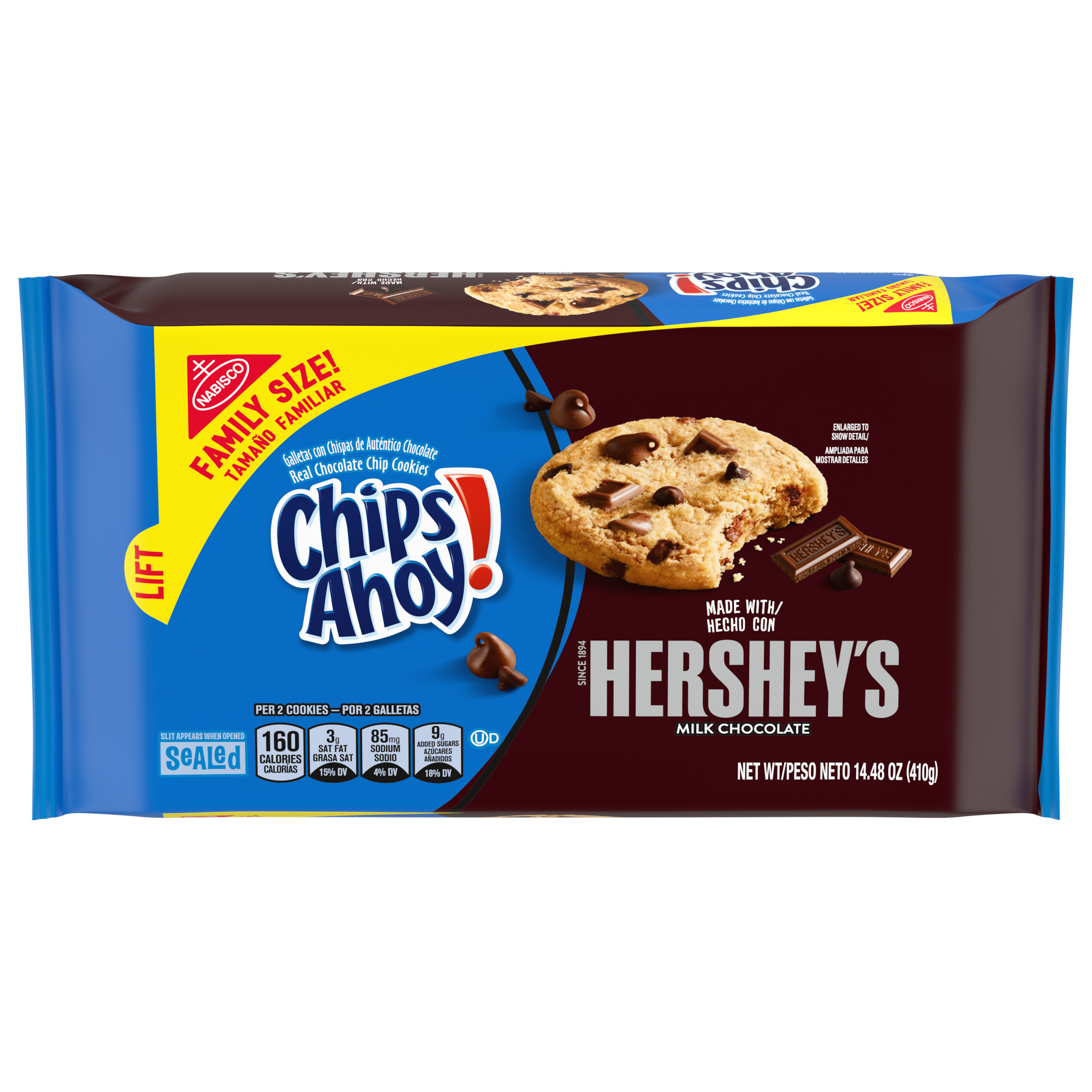 CHIPS AHOY! Hershey's Milk Chocolate Chip Cookies, Family Size, 14.48 oz-thumbnail-1