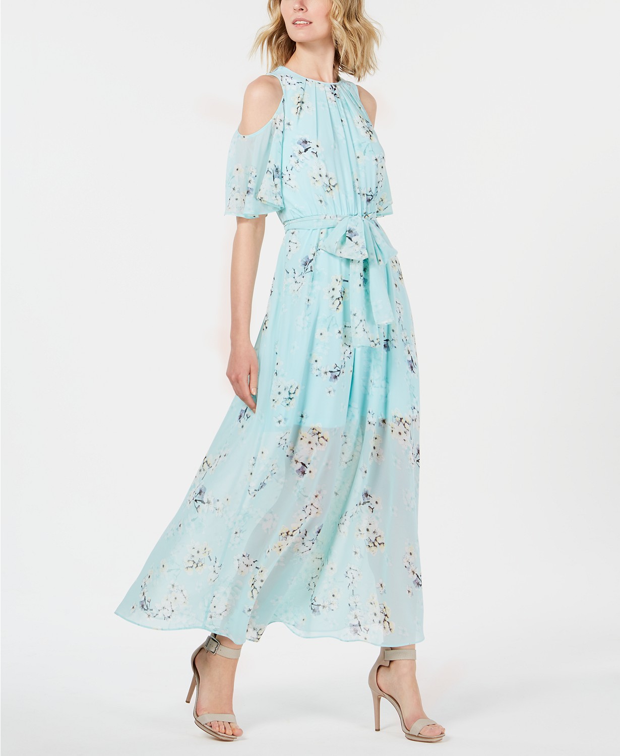 calvin klein floral gown