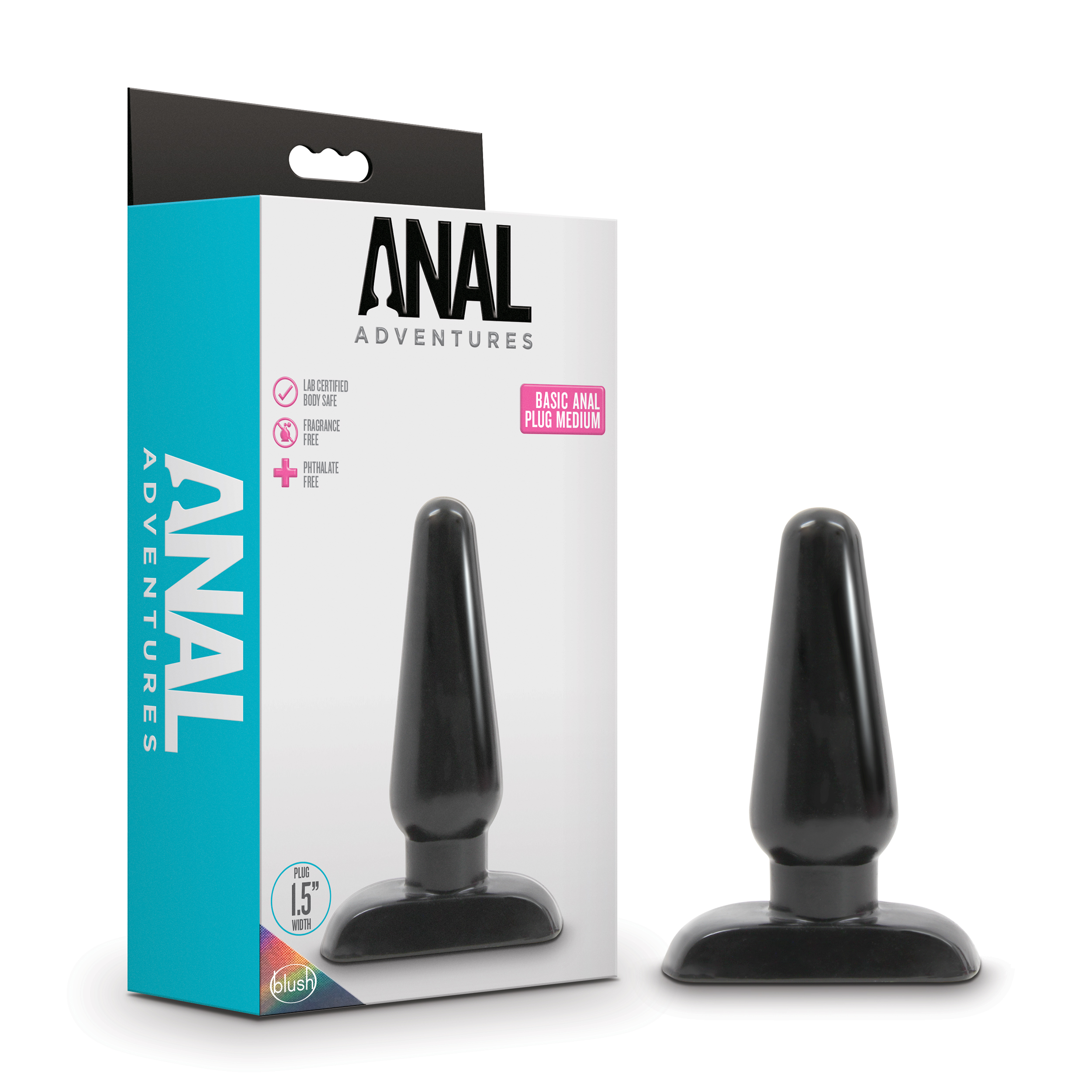 Blush Anal Adventures Basic Black 4.75-Inch Anal Plug