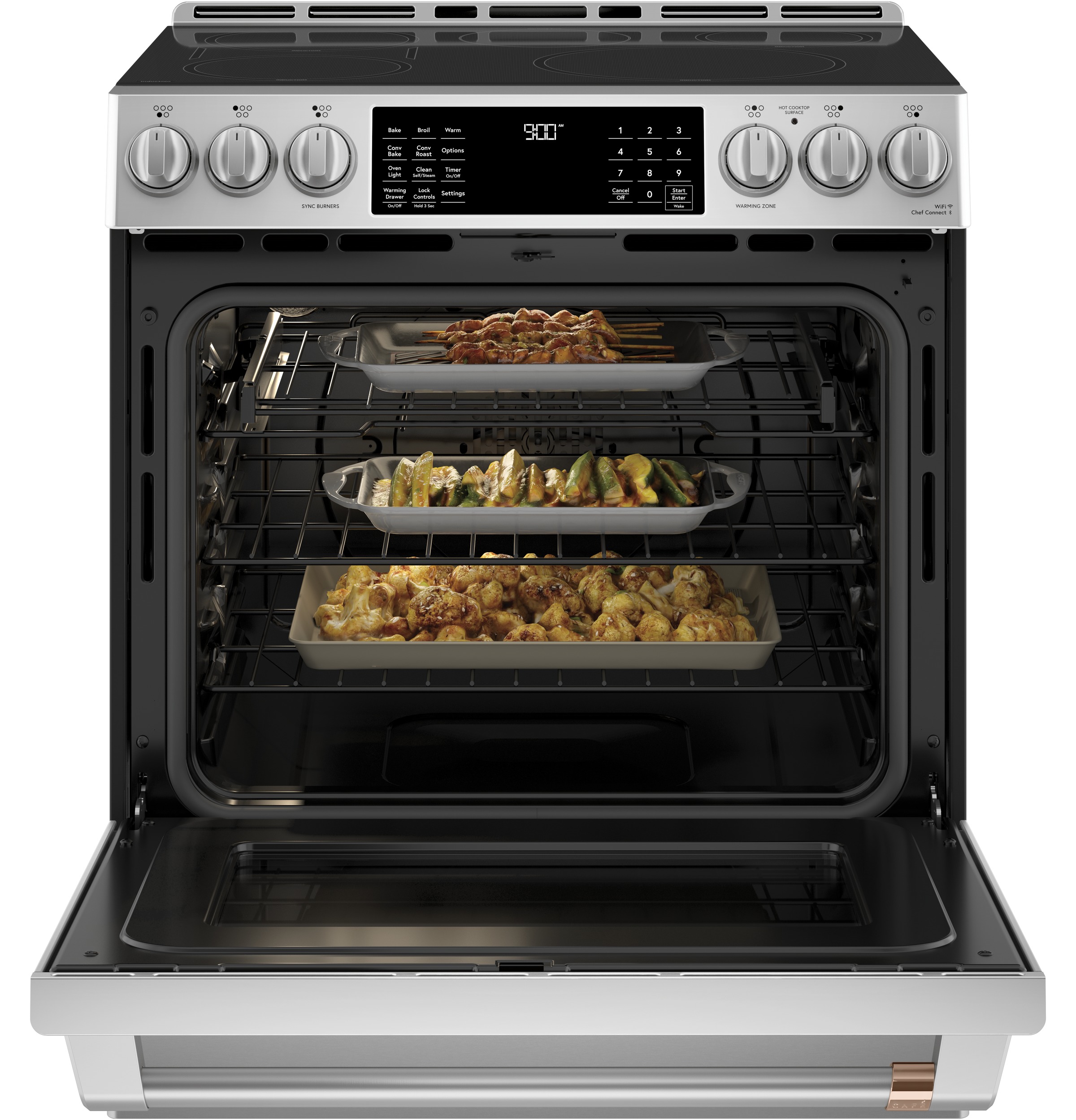 30" S/I — Induction RG — 5 Element — Slf Cln w/ Stm Cln Opt — Sgl Oven w/ Wrmg Drwr — True European Conv w/ Precise Air — Slf Cln Roller Rck — ADA Compliant — Connectable via built-in WiFi view 3