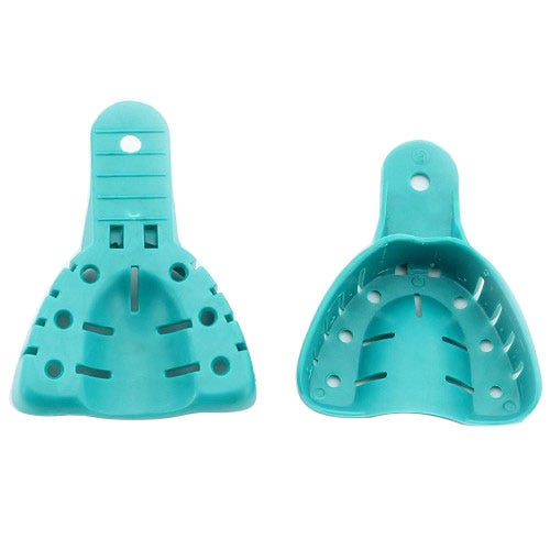 Impression Tray # 5 Perforated Small Upper Green -12/Bag