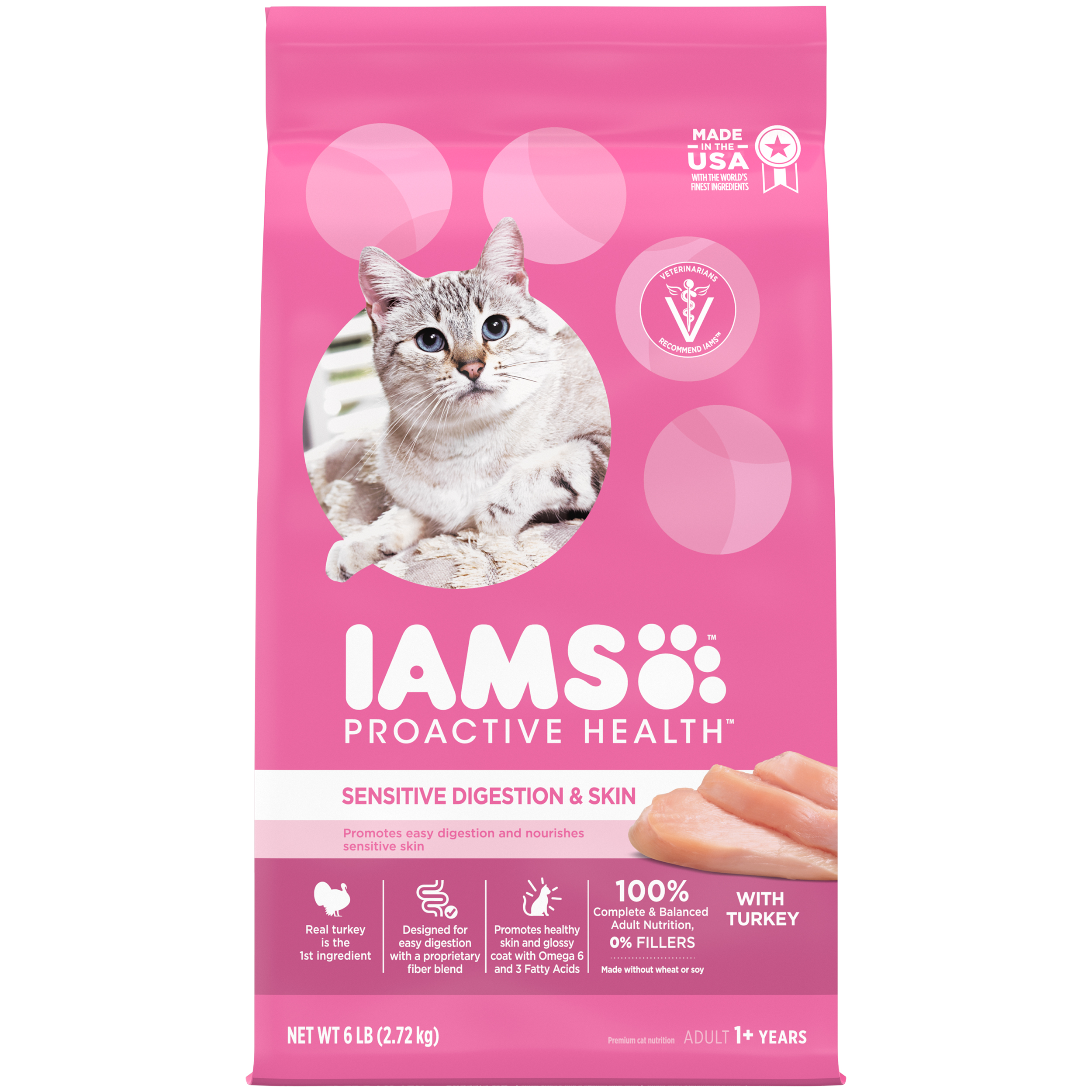 6 Lb Iams Cat Sensitive Digestion & Skin - Food