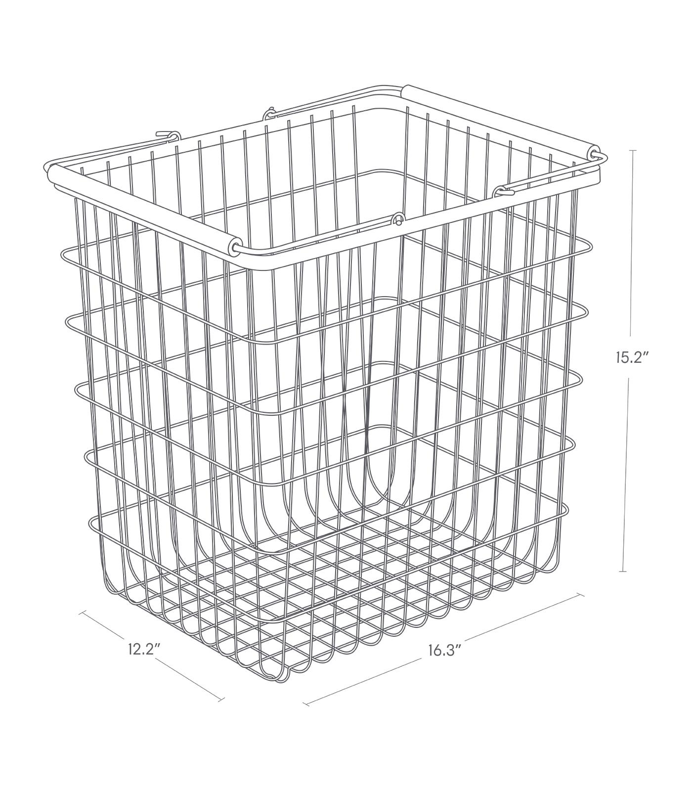 Dimension image of Wire Basket with a height of 15.2