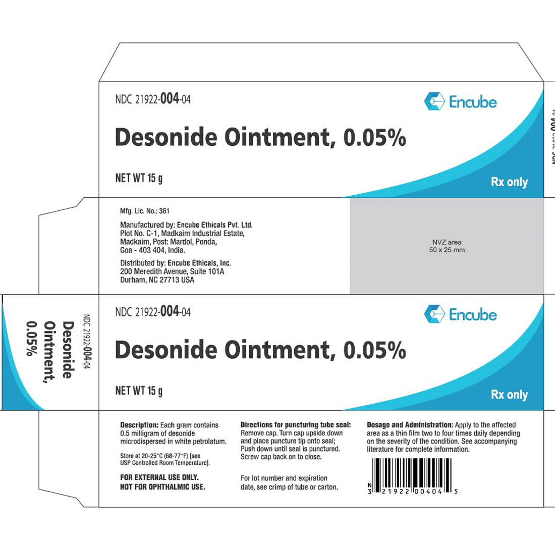 Desonide Ointment 0.5% 15gm