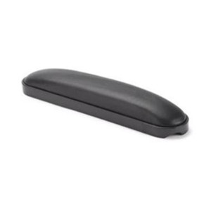 Straight Upholstered Armpad, Desk Length, Black with Black Base