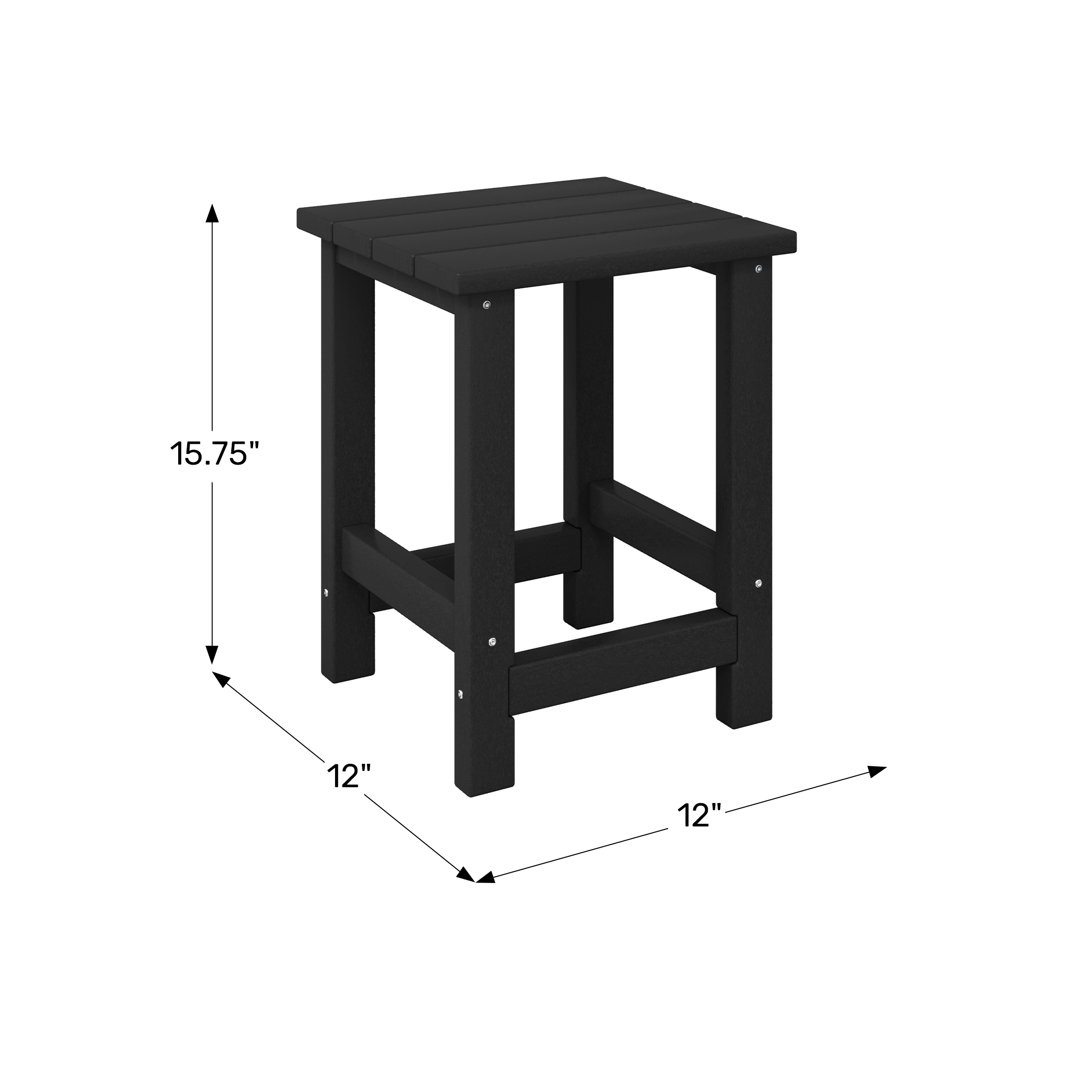 Kids Outdoor Patio Furniture HDPE Adirondack Square Side TableWWT Spec Image