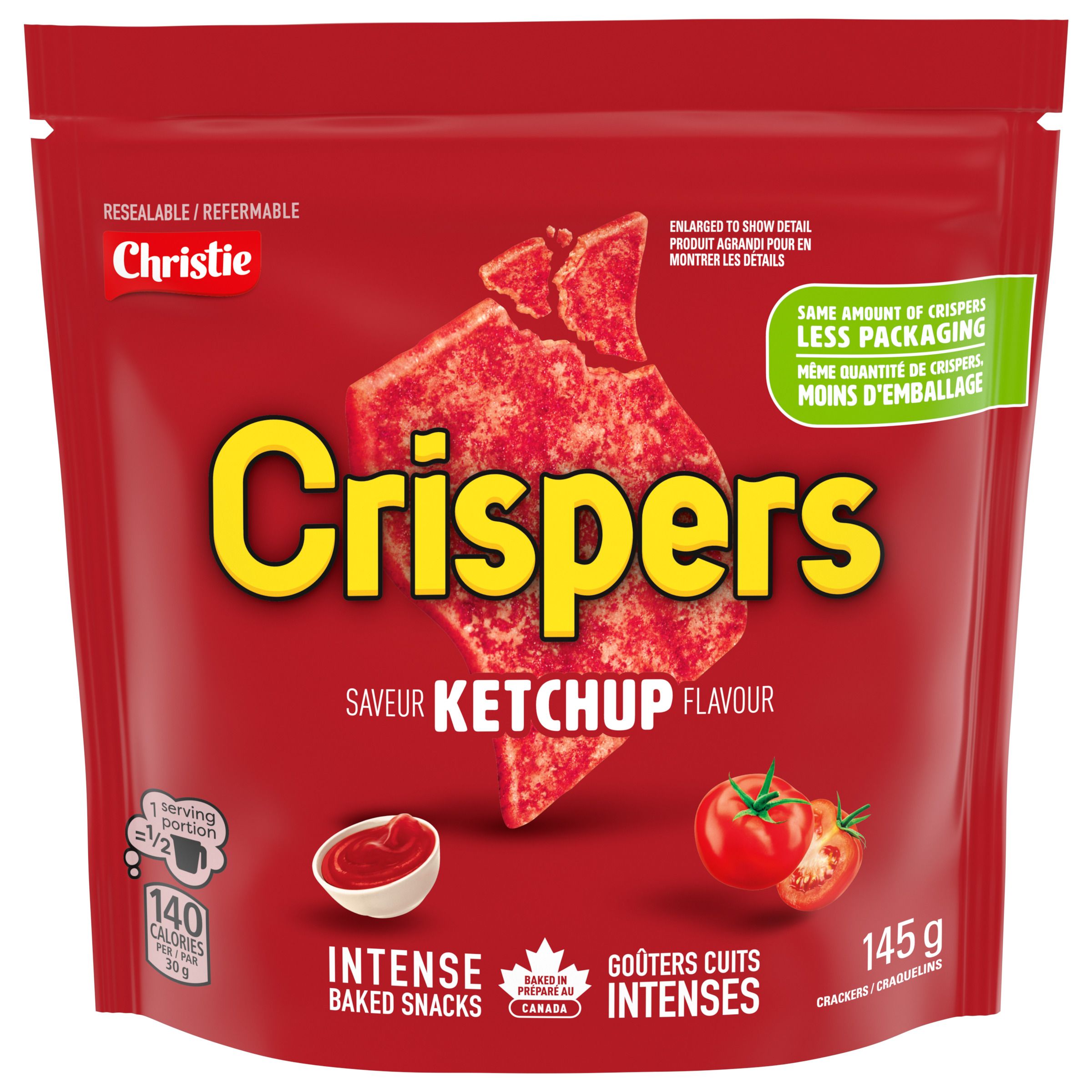 Crispers Ketchup Cracker Snacks, 145G