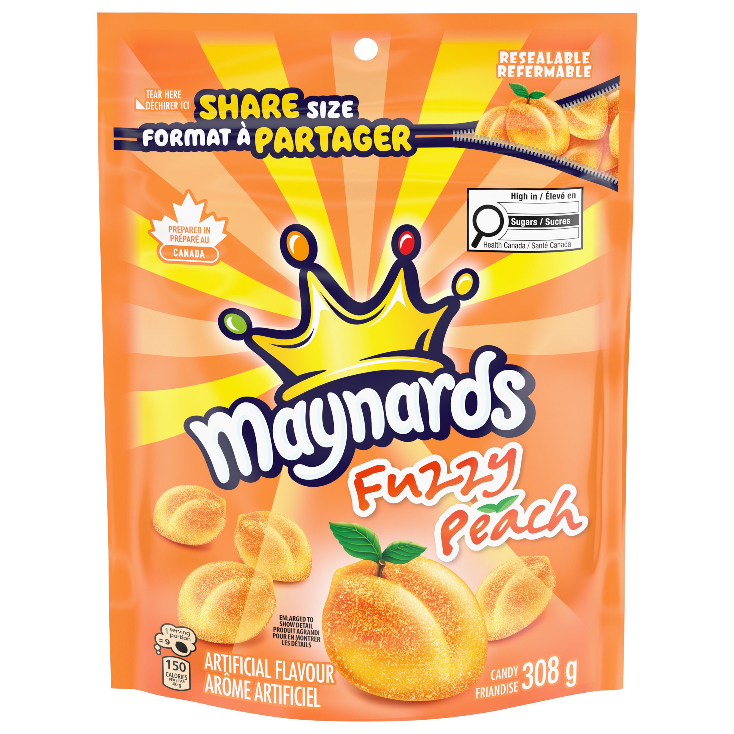 MAYNARDS FUZZY PEACH CANDY 308G-thumbnail-1
