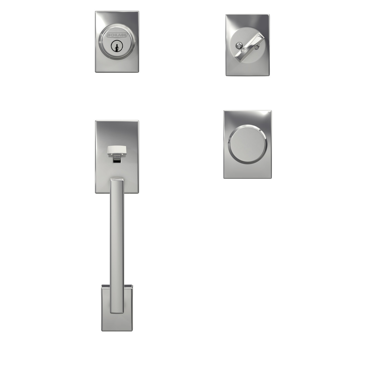 Custom Single Cylinder Handleset and Bowery Knob with Century Trim