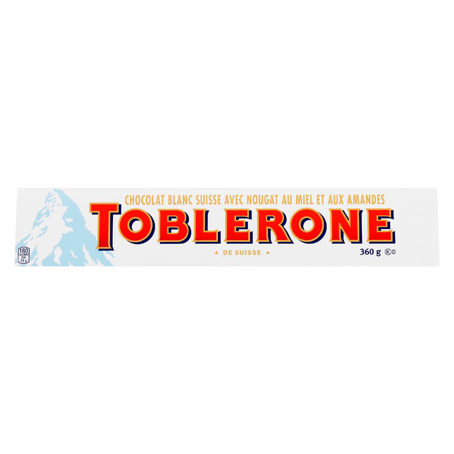 TOBLERONE White Chocolate with Honey and Almond Nougat Bar (360 g)-1