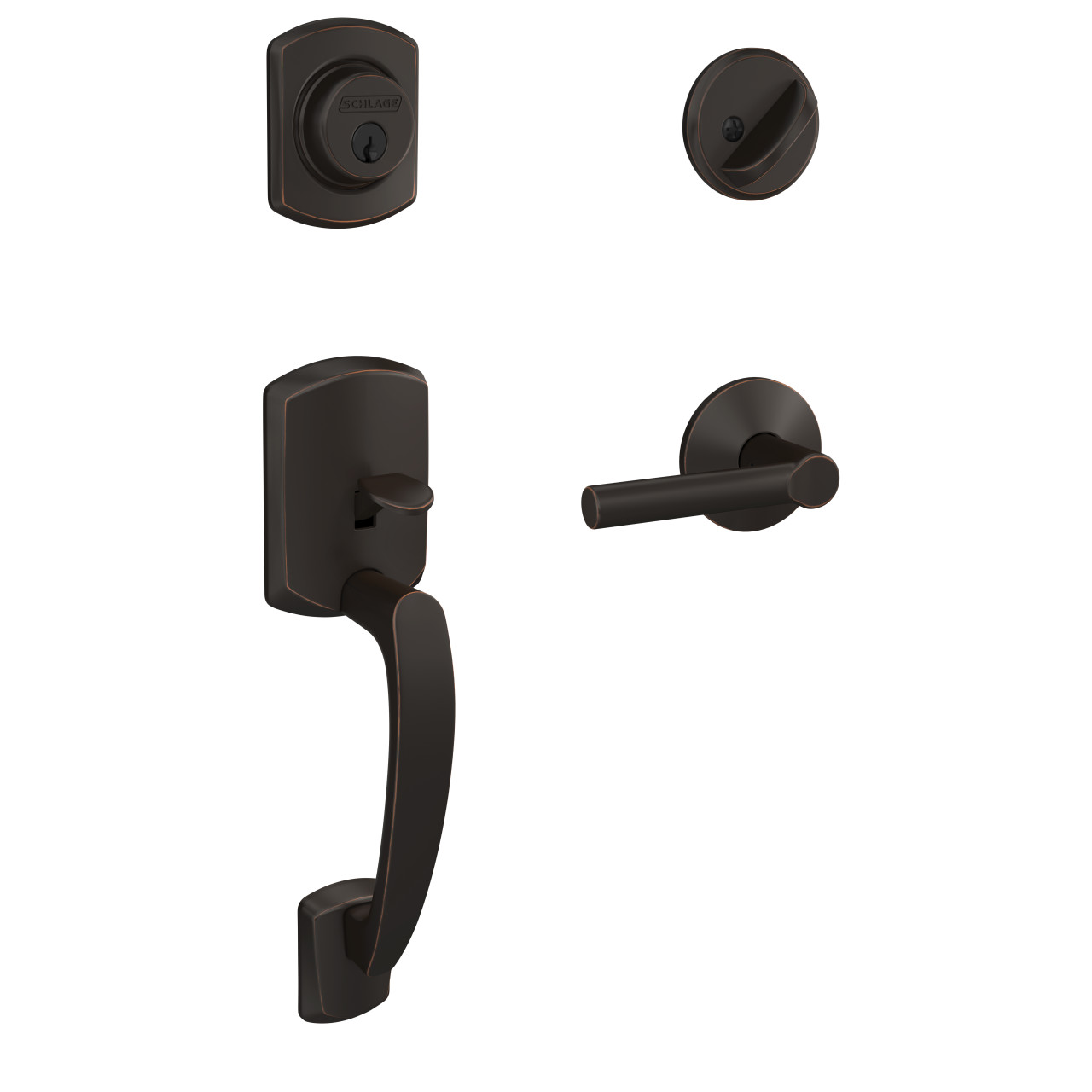 Custom Single Cylinder Handleset and Broadway Lever with Kinsler Trim