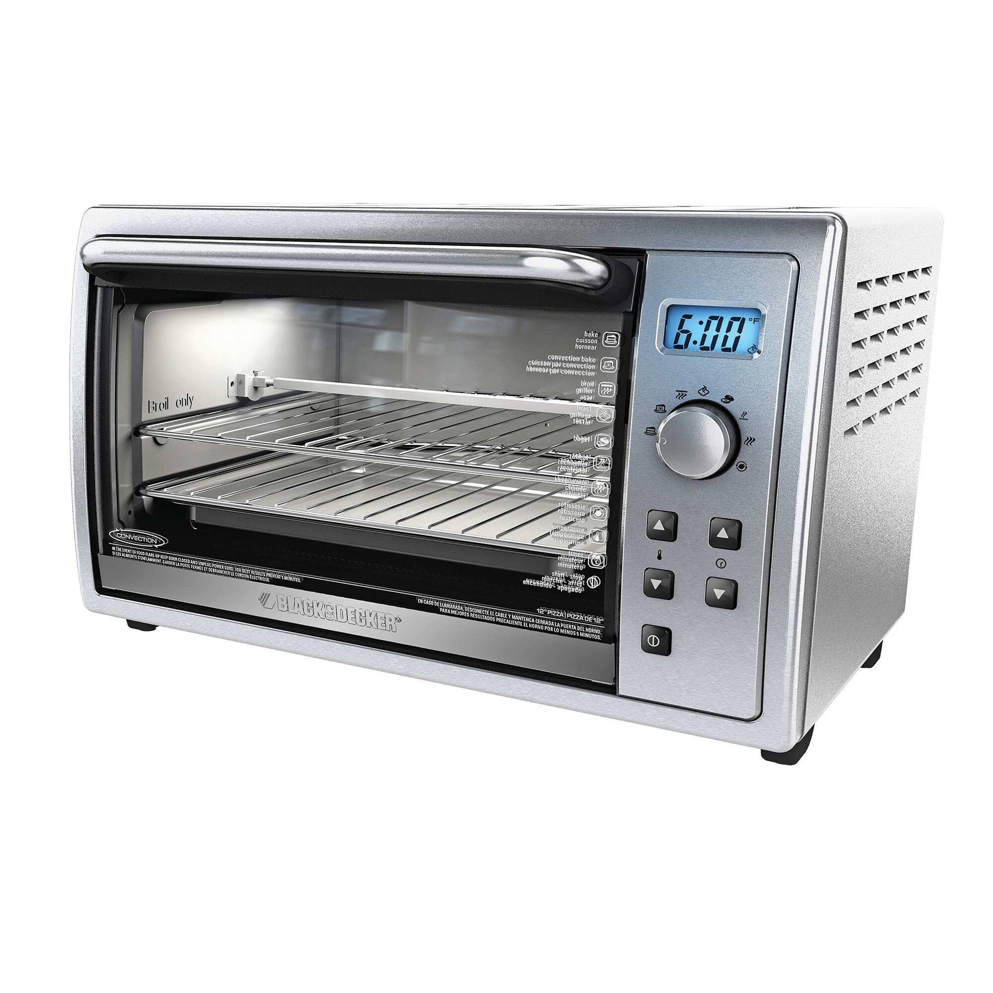 Profile of 6 slice digital convection oven with rotisserie.