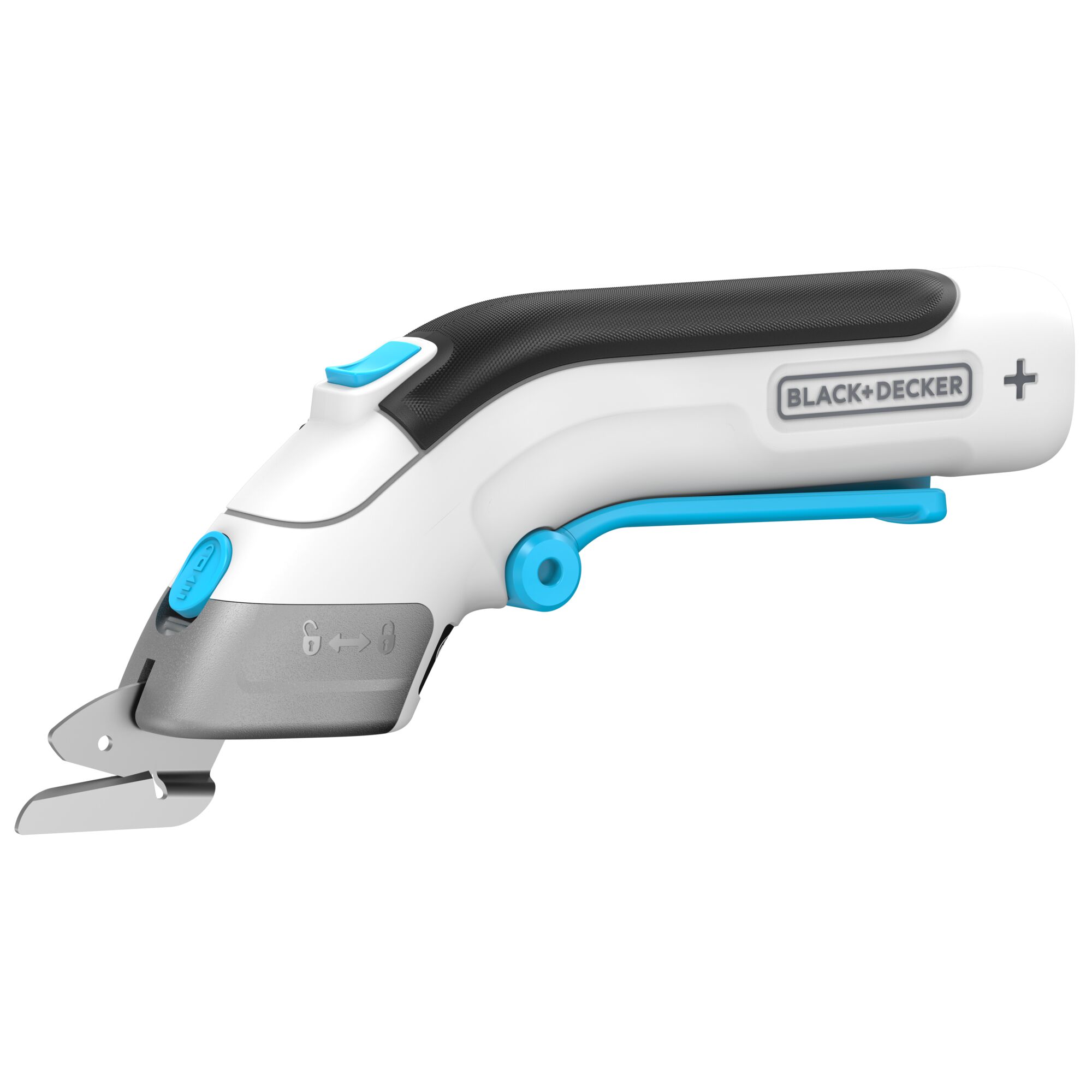 BLACK+DECKER powered scissors with o blade ¾ front view