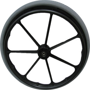 7-Spoke Black Mag Composite Handrim Wheel Assembly with FF Pneumatic Tire, 24 x 1 Inch