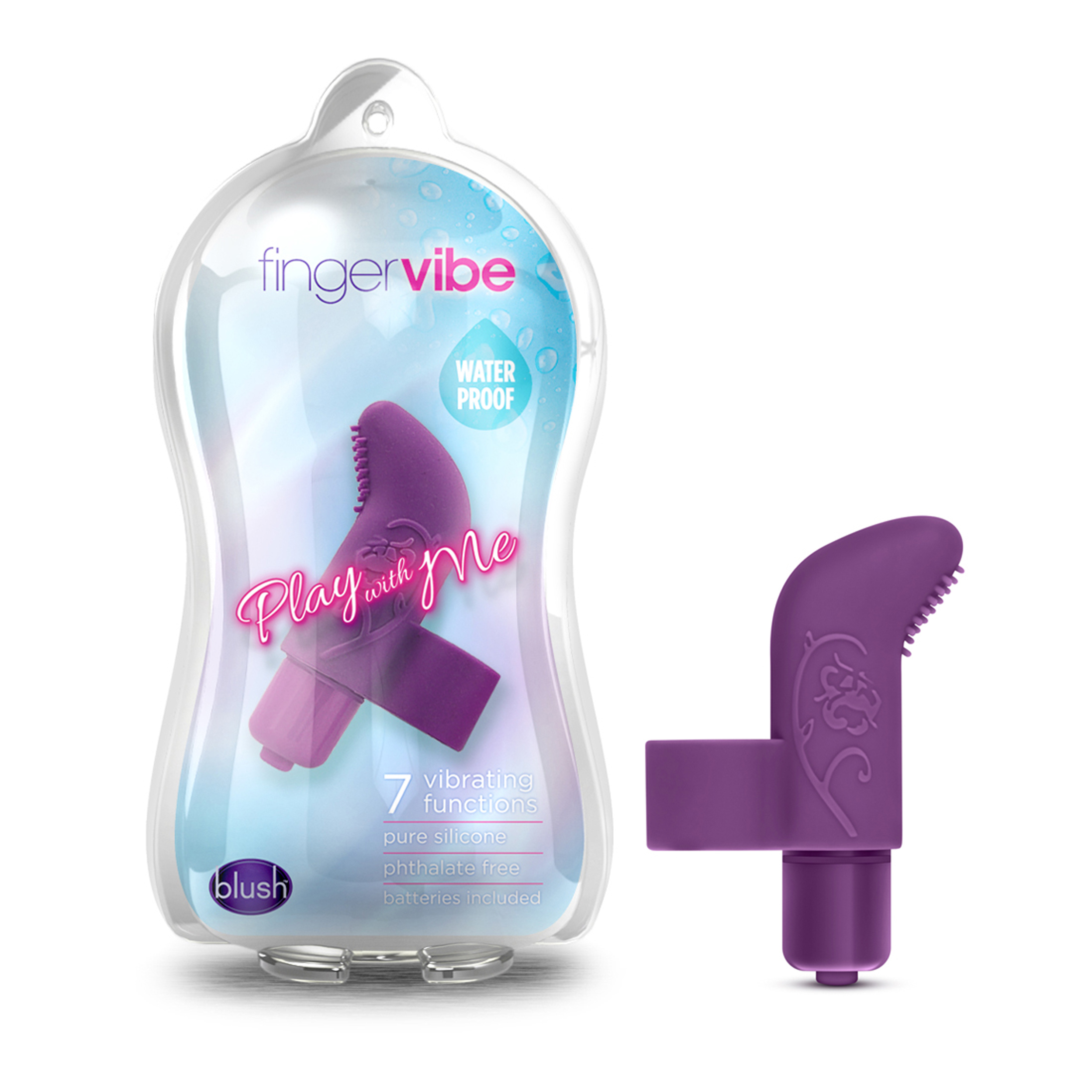 Blush Play with Me Finger Vibe Purple 3.5-Inch Vibrating Bullet