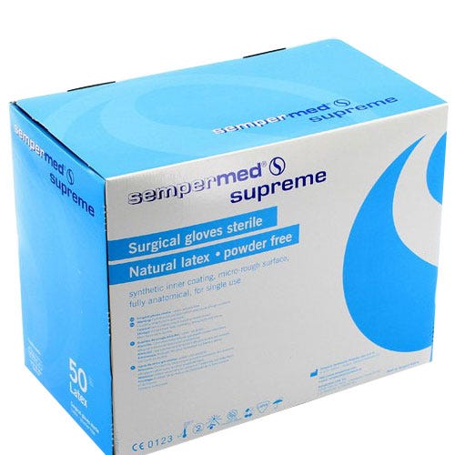 Sempermed® Supreme Surgeon Glove  8 Latex Powder-Free -Textured - 100/Box