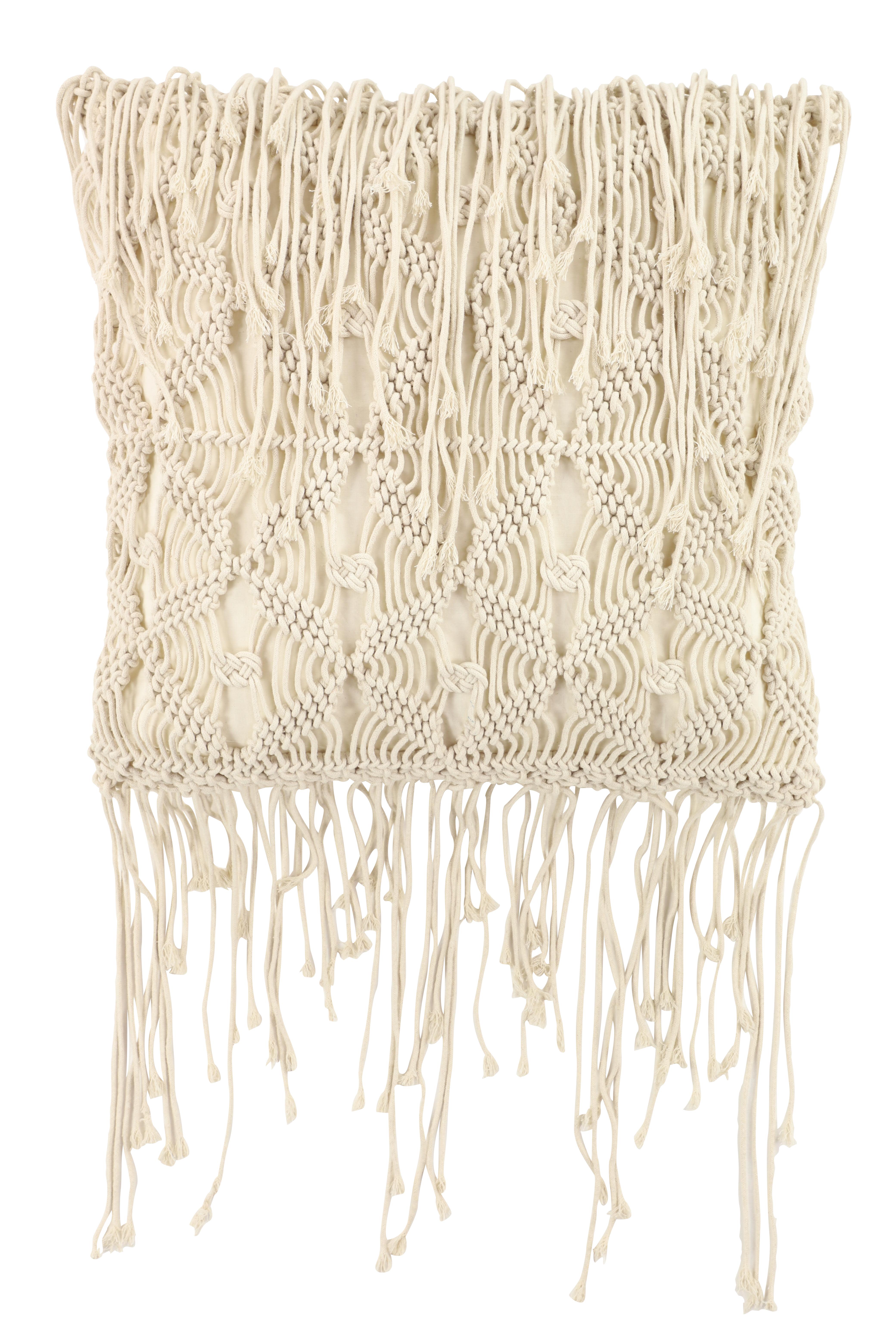 White Cotton Fabric  Pillow Decorative, 24" x 8" x 24"