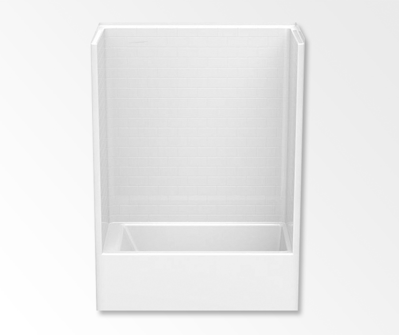 6036STTM AFR 60 x 36 AcrylX Alcove Left-Hand Drain One-Piece Tub Shower in White