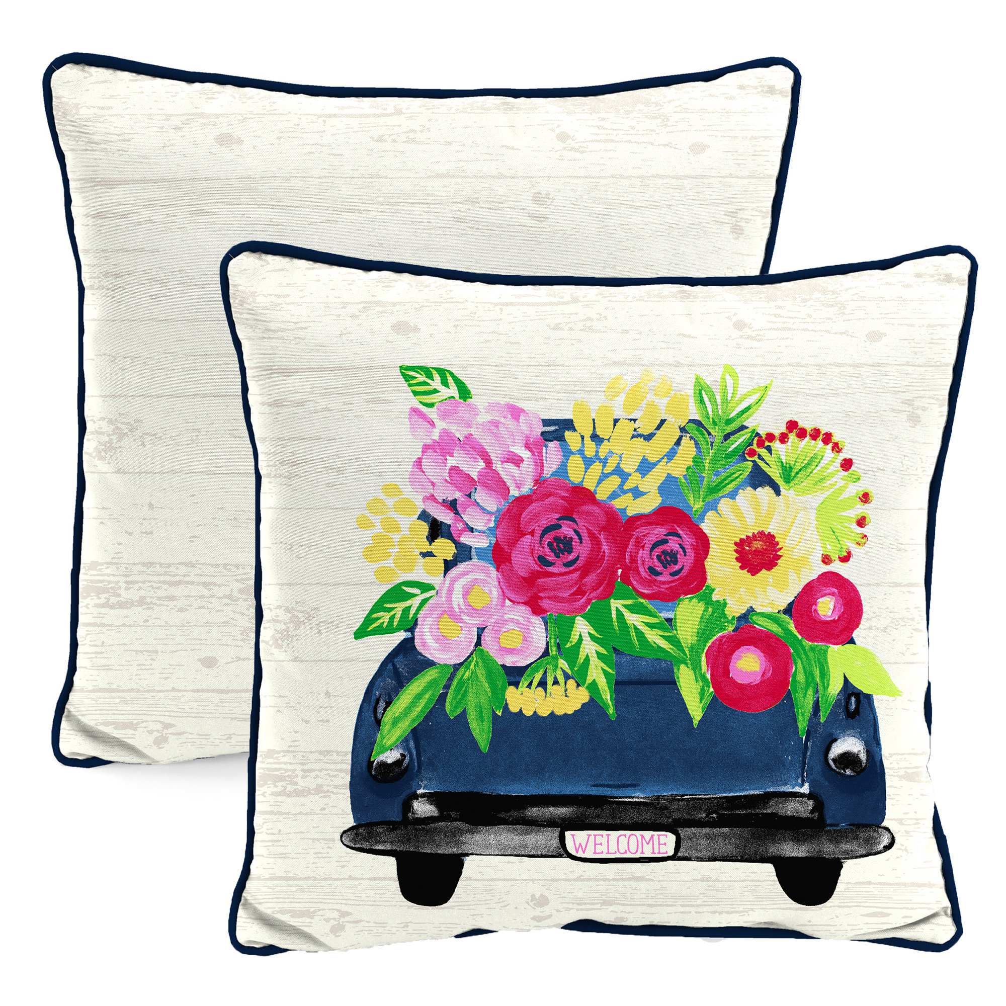 New Outdoor Throw Pillow with Welt 16" x 16", Fade Stain Resistant, Easy Clean - Picture 17 of 30