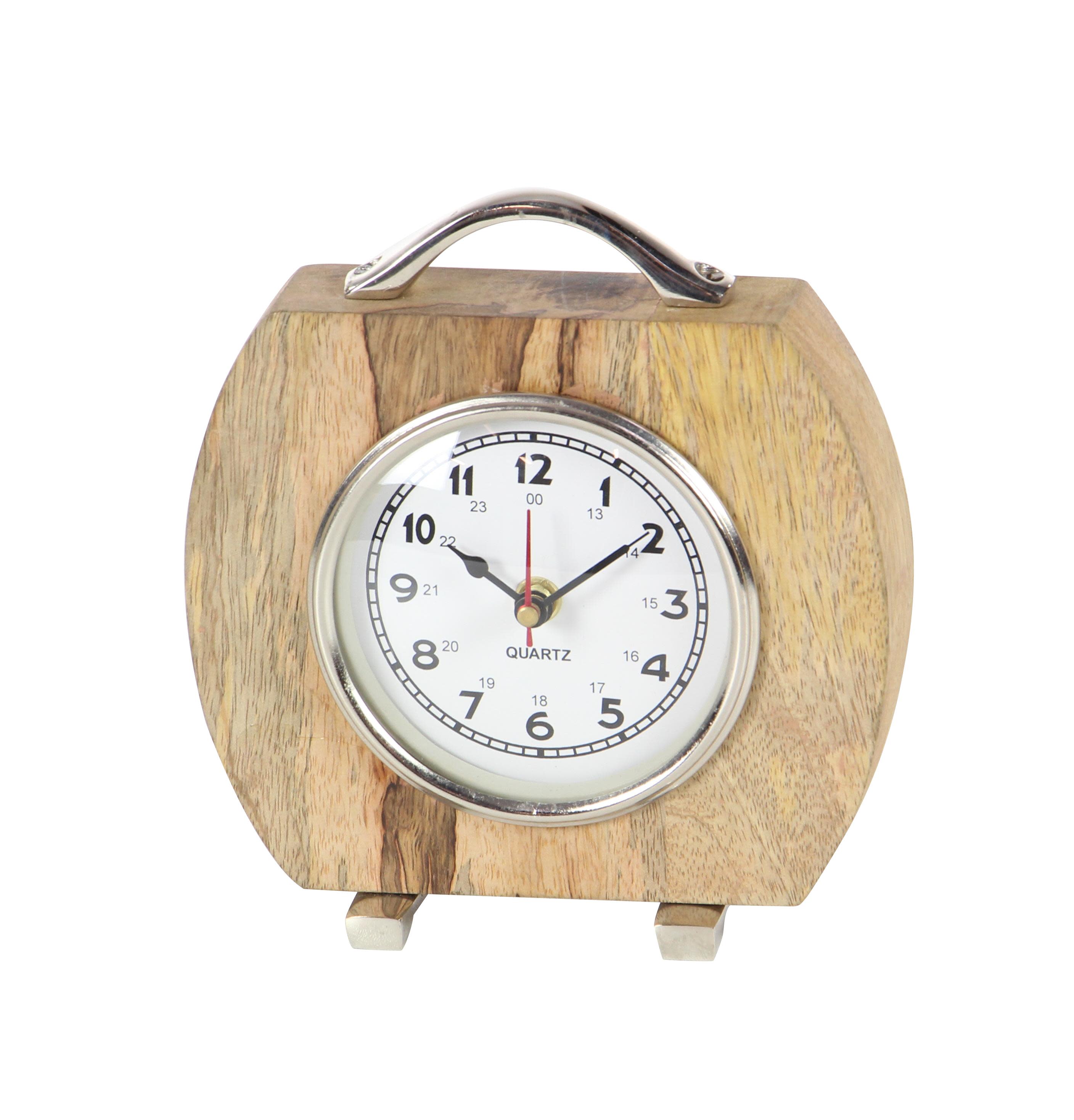 Brown Wood Natural Clock, 7" x 7" x 1"