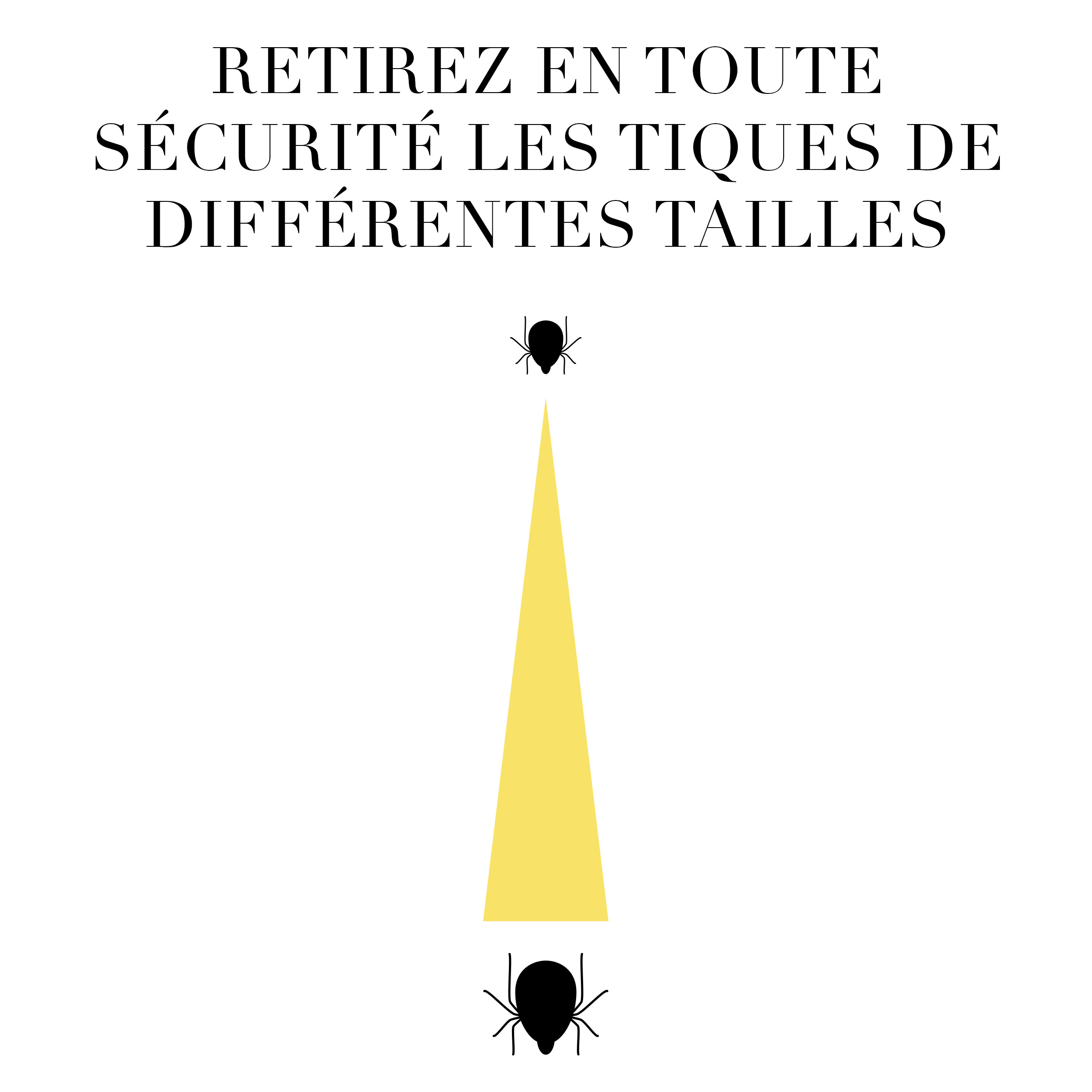 Retirez en toute sécurité les tiques de différentes tailles
