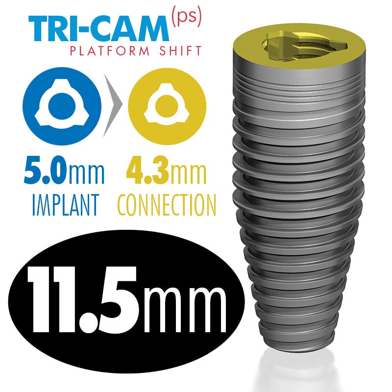 infinity TRI-CAM Platform Shift Implant 5.0 x 11.5mm, 4.3mm Platform