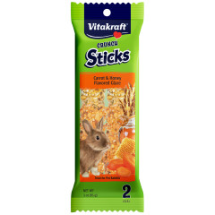 Image of Vitakraft Crunch Sticks Rabbit Treat Carrot & Honey Flavored Glz- 2 Sticks