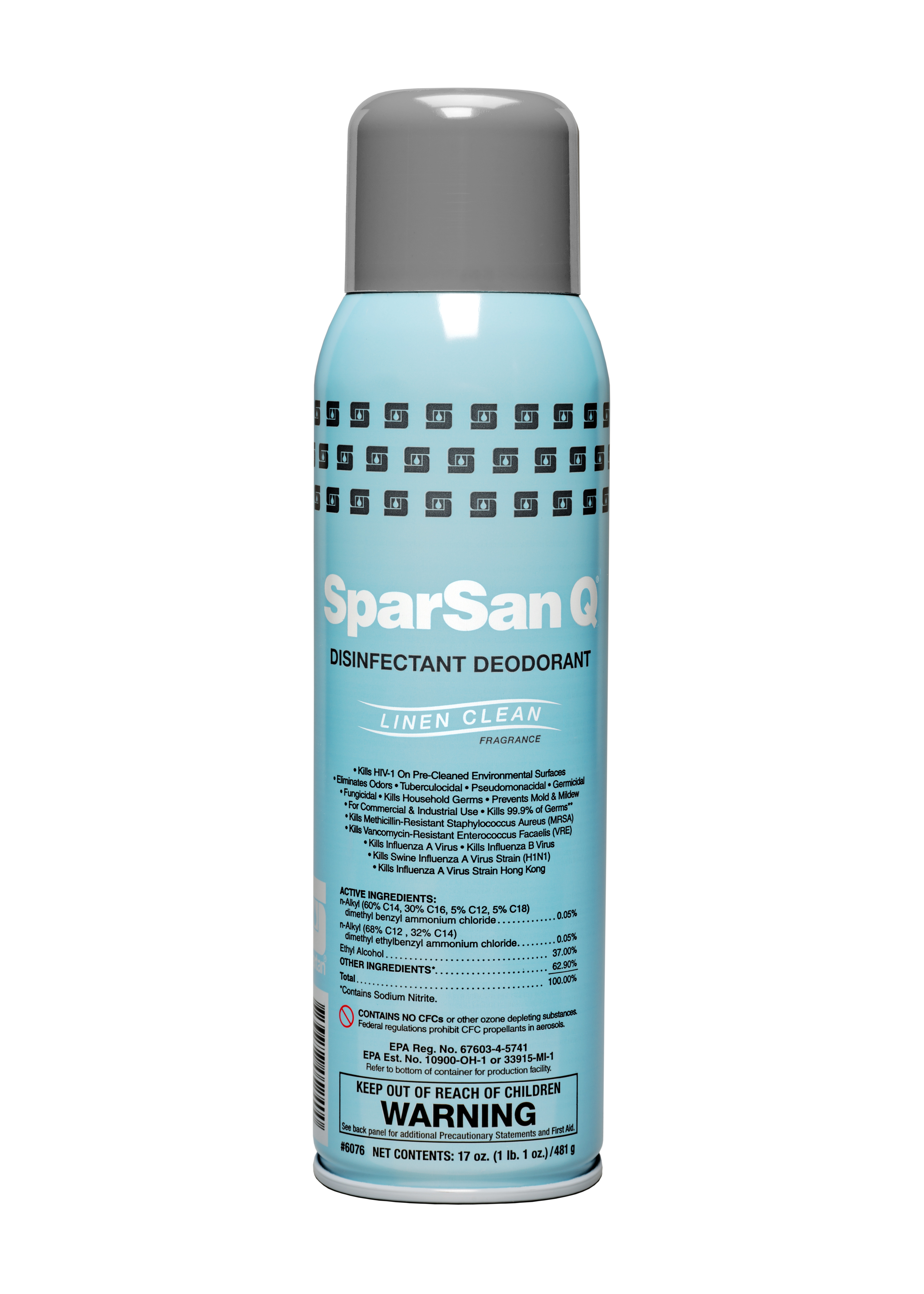 Spartan Chemical Company SparSan Q Disinfectant Deodorant Linen Clean Fragrance, 12-20 OZ.CAN