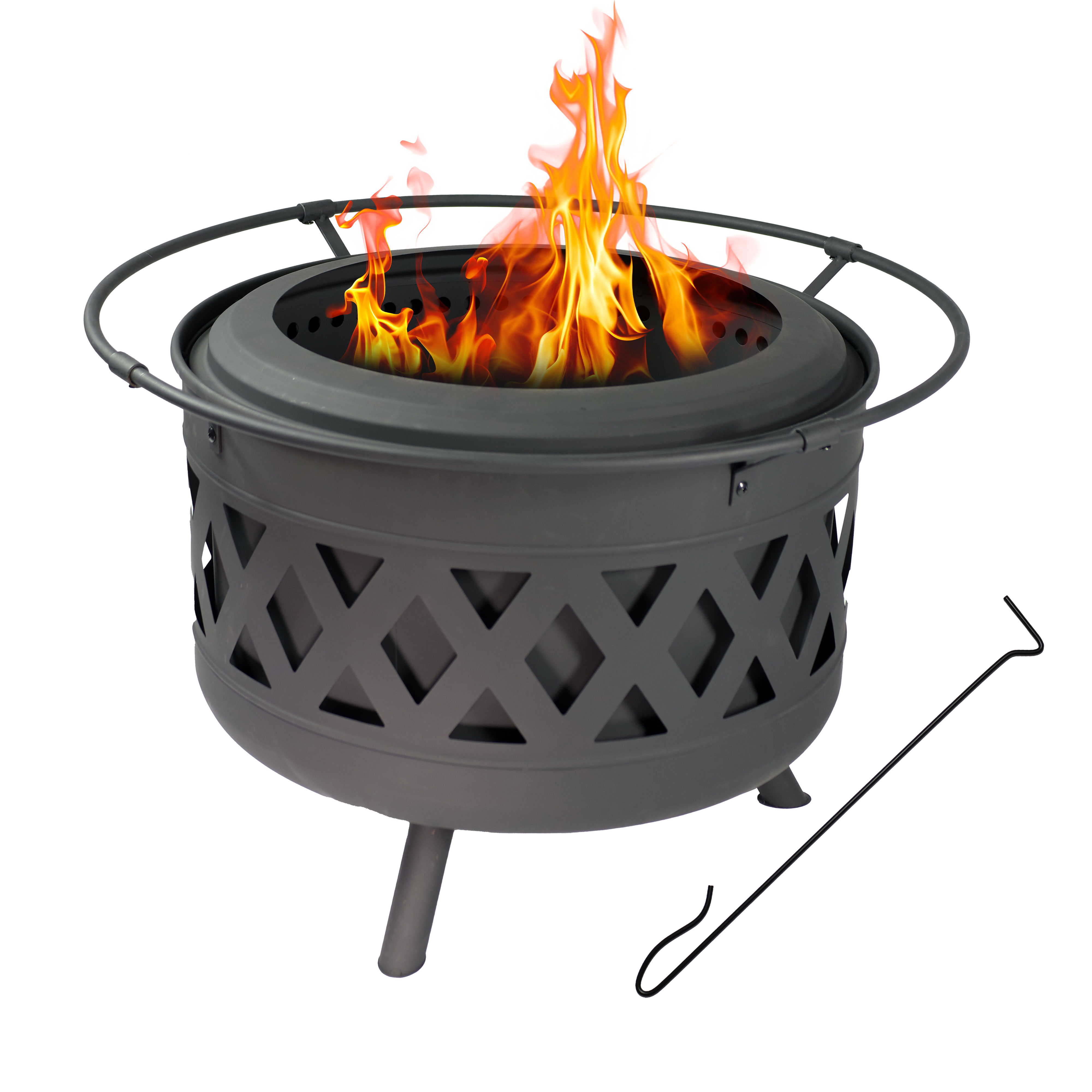 Black Crossweave Smokeless Fire Pit - 24"