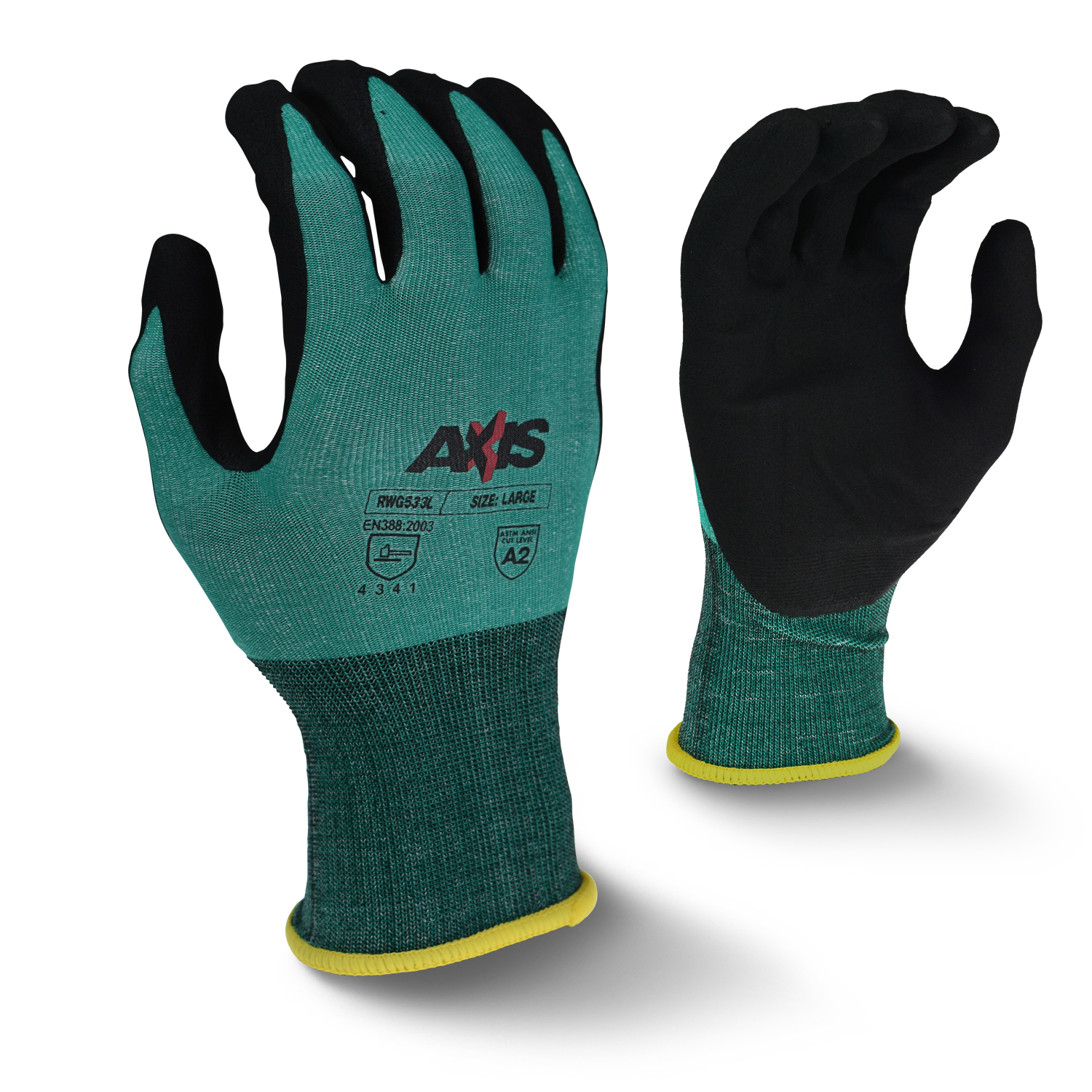 RWG533 AXIS Cut Protection Level A2 Foam Nitrile Coated Glove - Size L