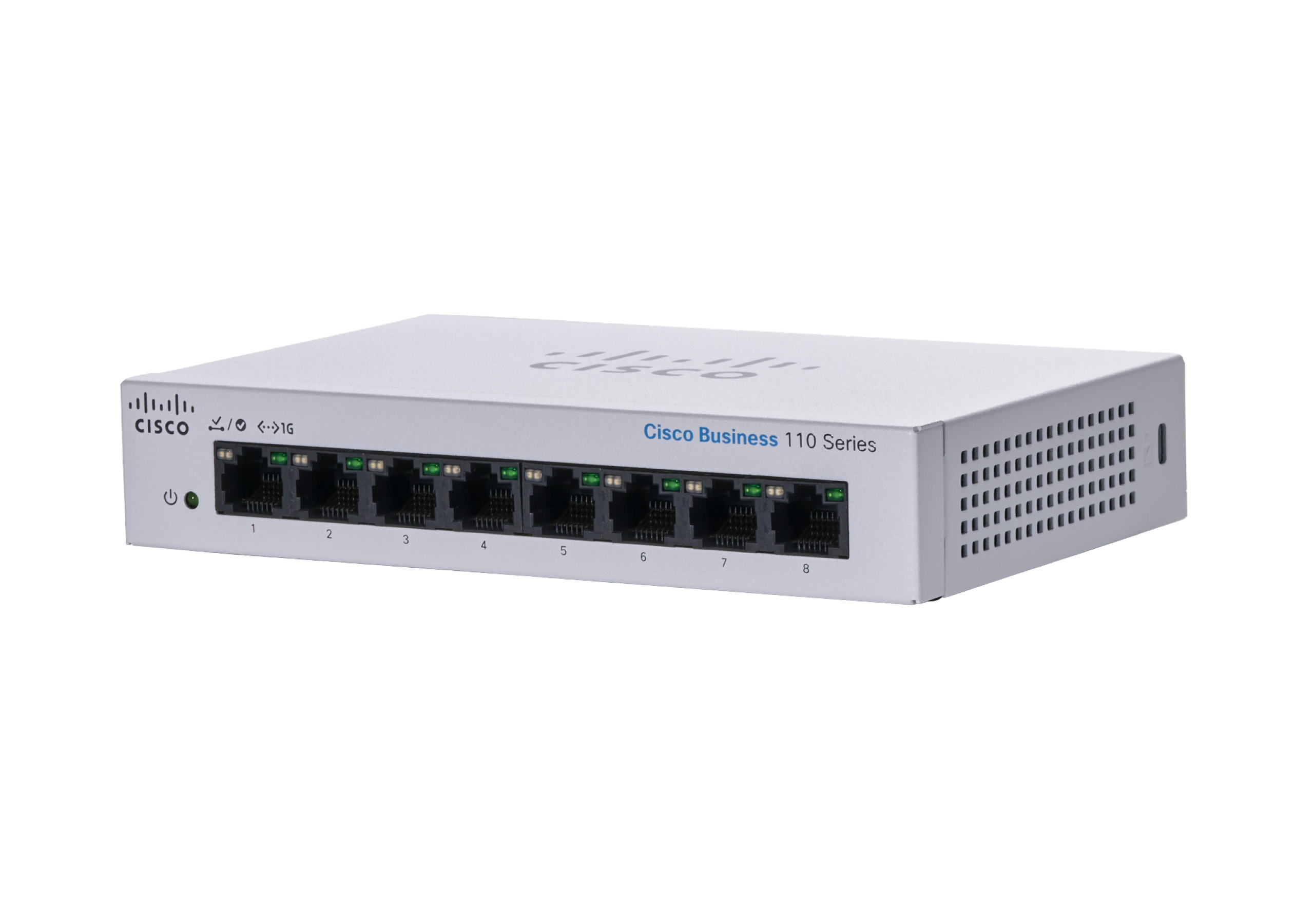 Picture of Cisco Business CBS110-8T-D 8 Ports Ethernet Switch - 2 Layer Supported - Twisted Pair - Desktop, Wall Mountable, Rack-mountable