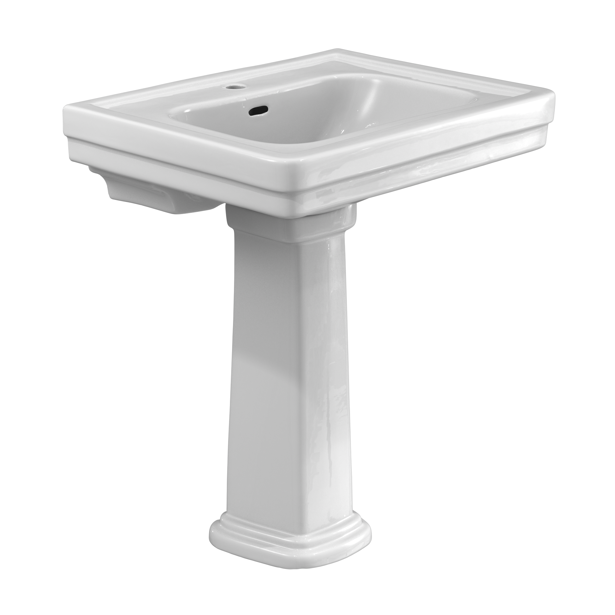 TOTO Promenade 27-1/2" x 22-1/4" Rectangular Pedestal Bathroom Sink for Single Hole Faucets, Cotton White, Vitreous China, LPT530N#01