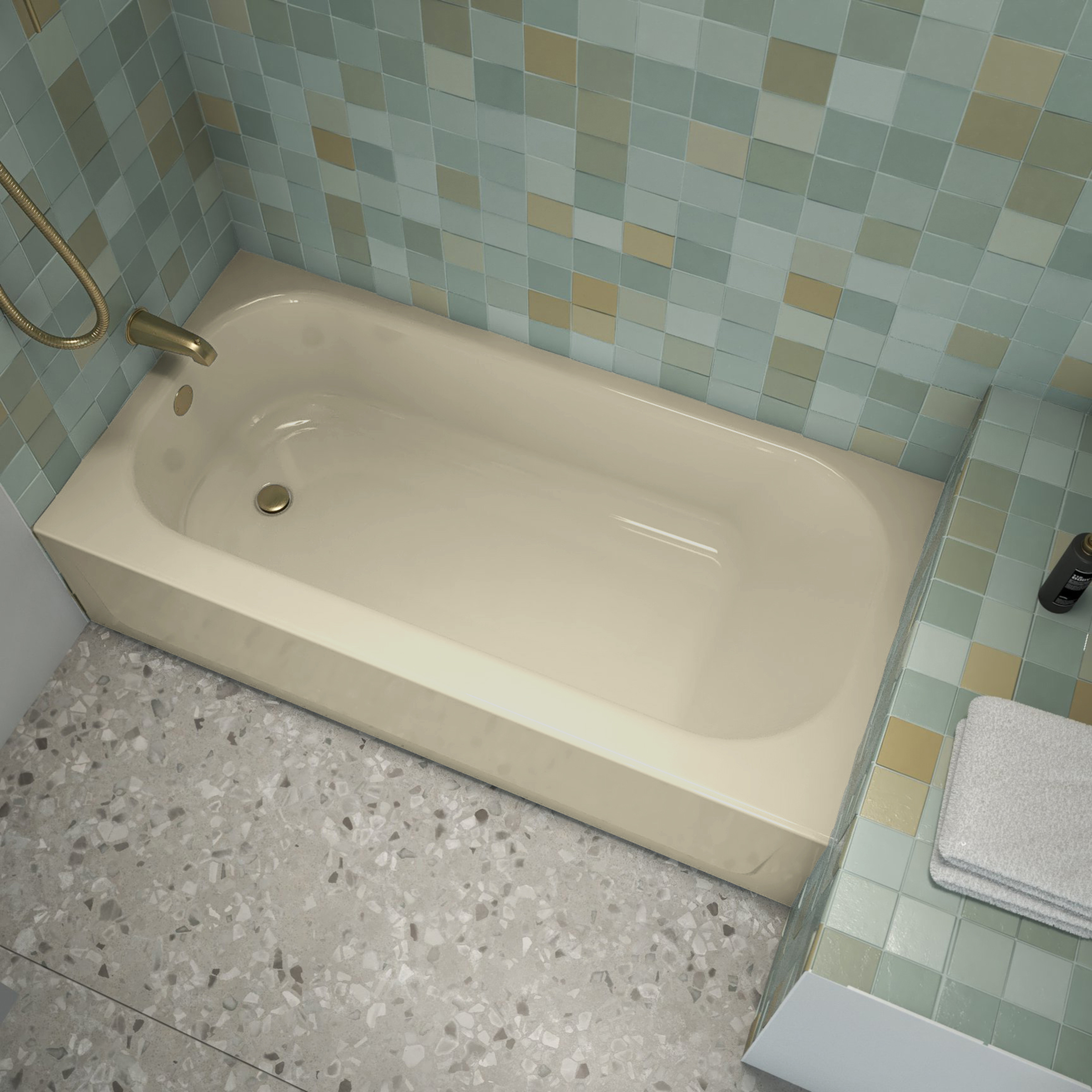 Bootzcast Porcelain Enamel Alcove Bathtub In view 6