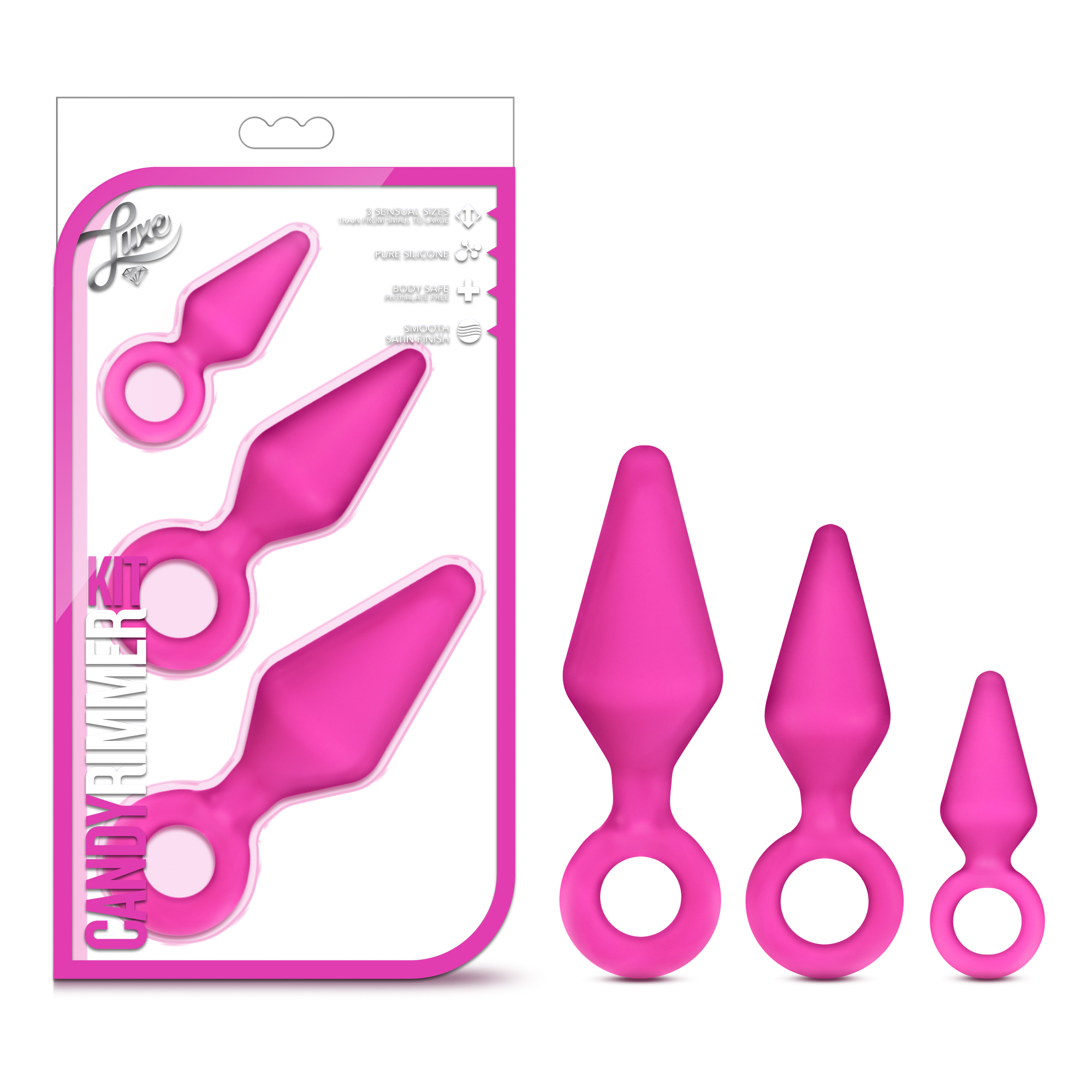 Blush Luxe Candy Rimmer Kit Fuchsia Anal Plug With Handle