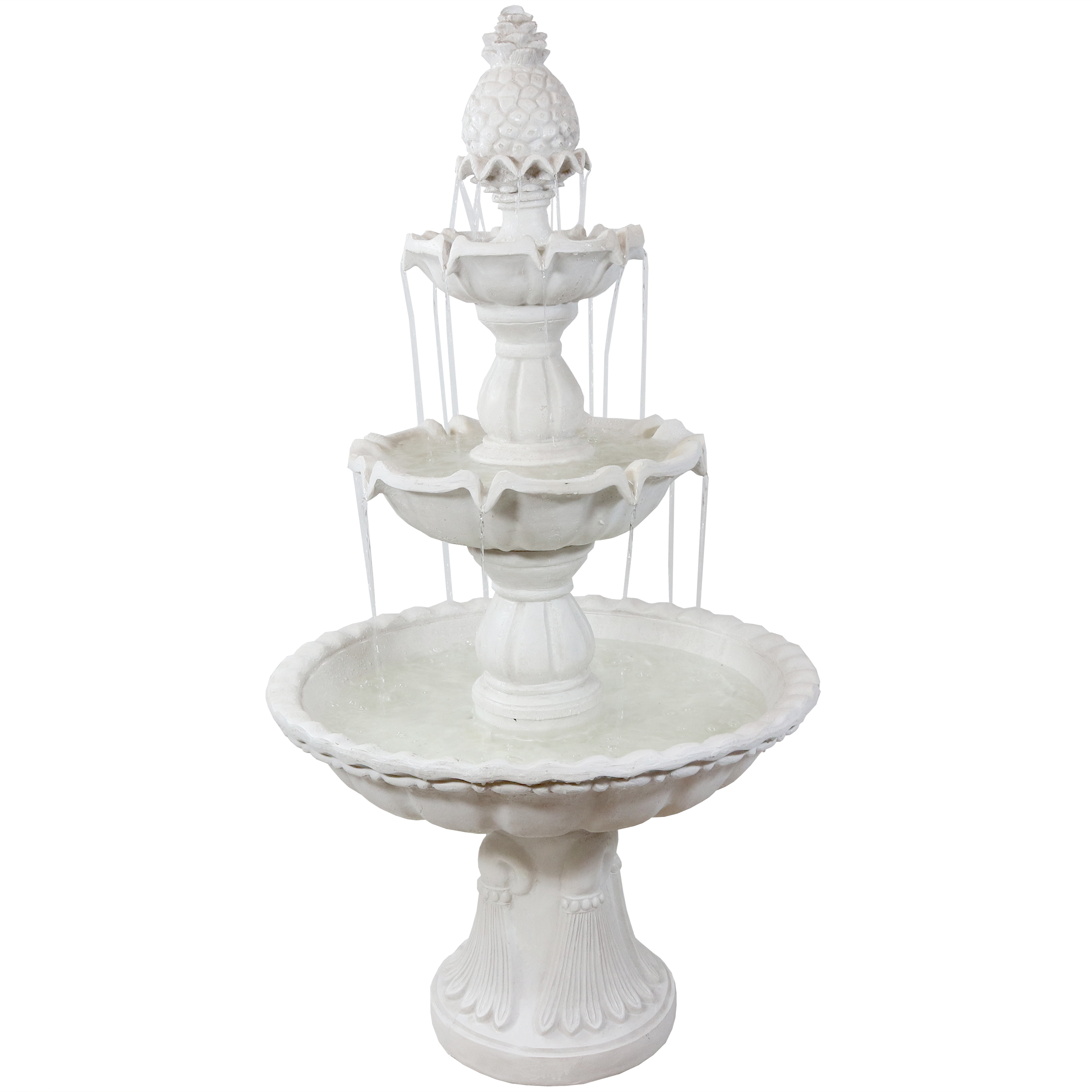 Sunnydaze 3-Tier Welcome Garden Water Fountain - 59-Inch