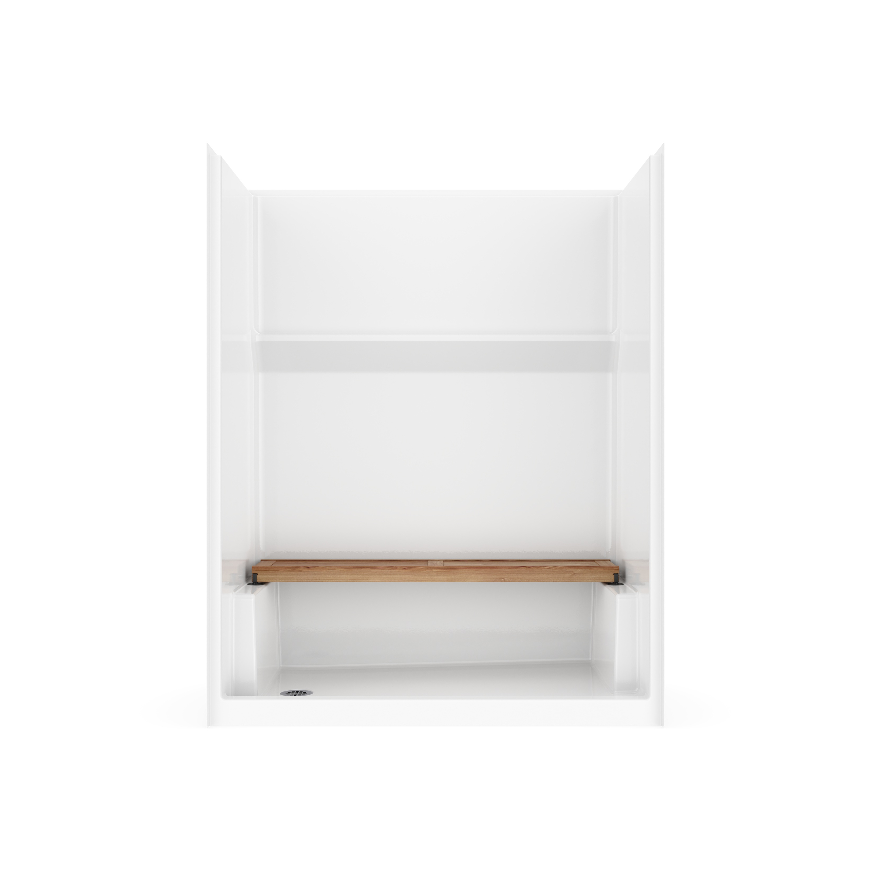 Icon SH6030 AFR AcrylX™ Alcove Left Hand Drain One-Piece Shower in White view 2