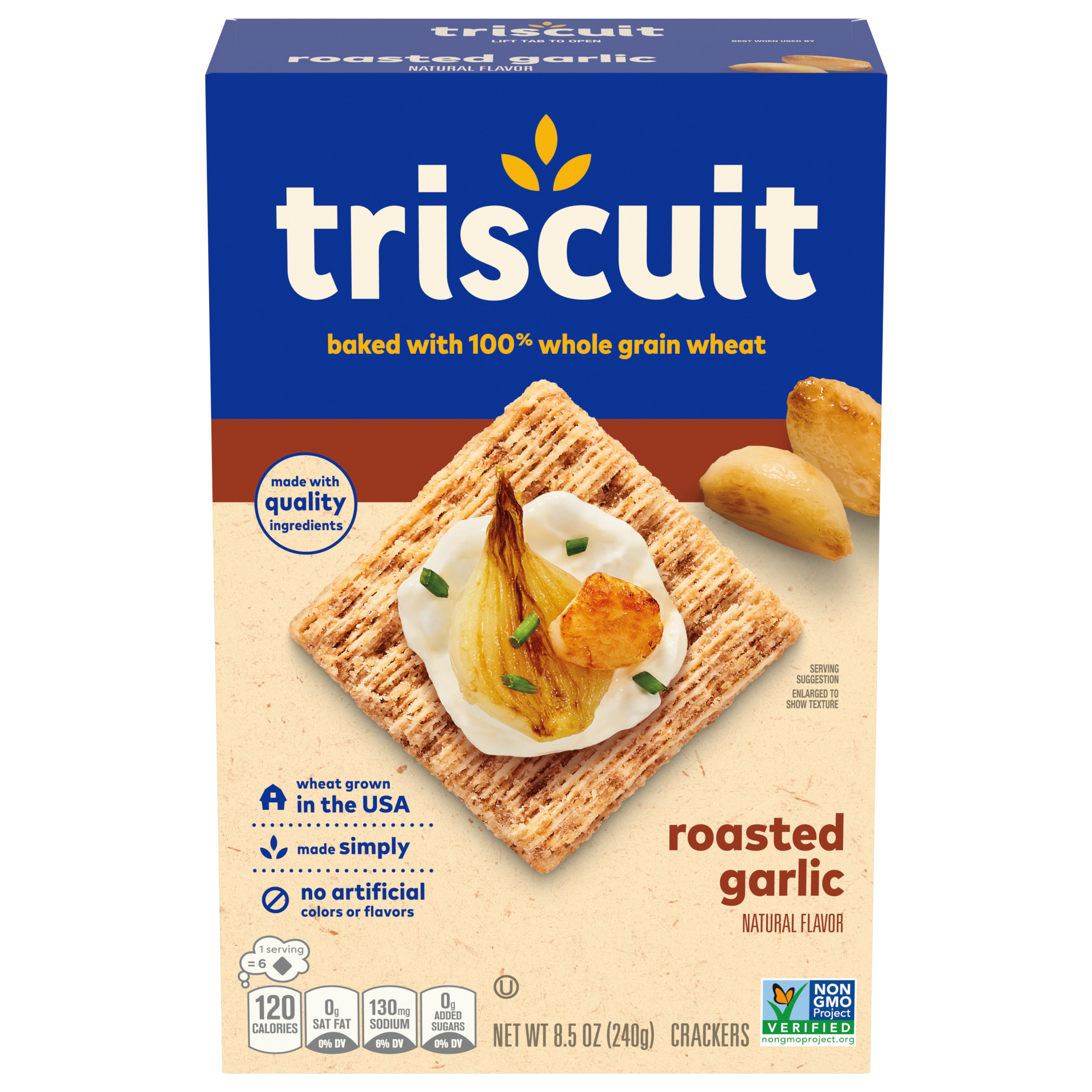 Triscuit Roasted Garlic Whole Grain Wheat Crackers, 8.5 oz-thumbnail-1