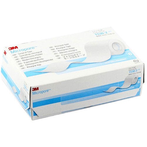 Micropore™ Surgical Tape, White Paper, 2" x 10yds  - 6/Box