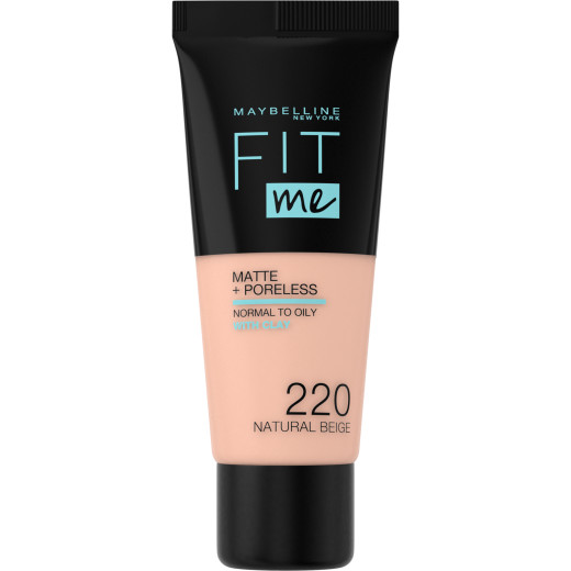 maybelline new york fit me matte+poreless fondöten - 220 natural beige