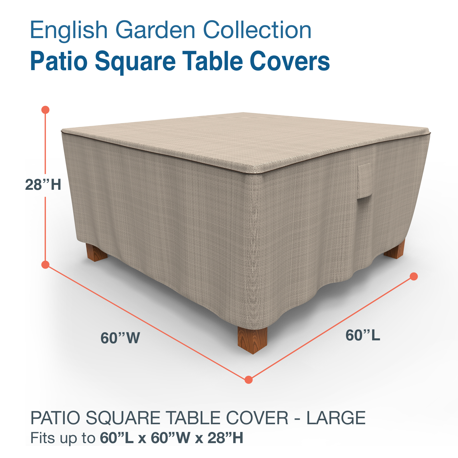 Budge English Garden Waterproof Square Patio Table Cover | Multiple Sizes