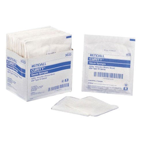 Box - Curity™ Gauze Sponges, 4" x 4", 2 Ply, Sterile 2's - 25/Box