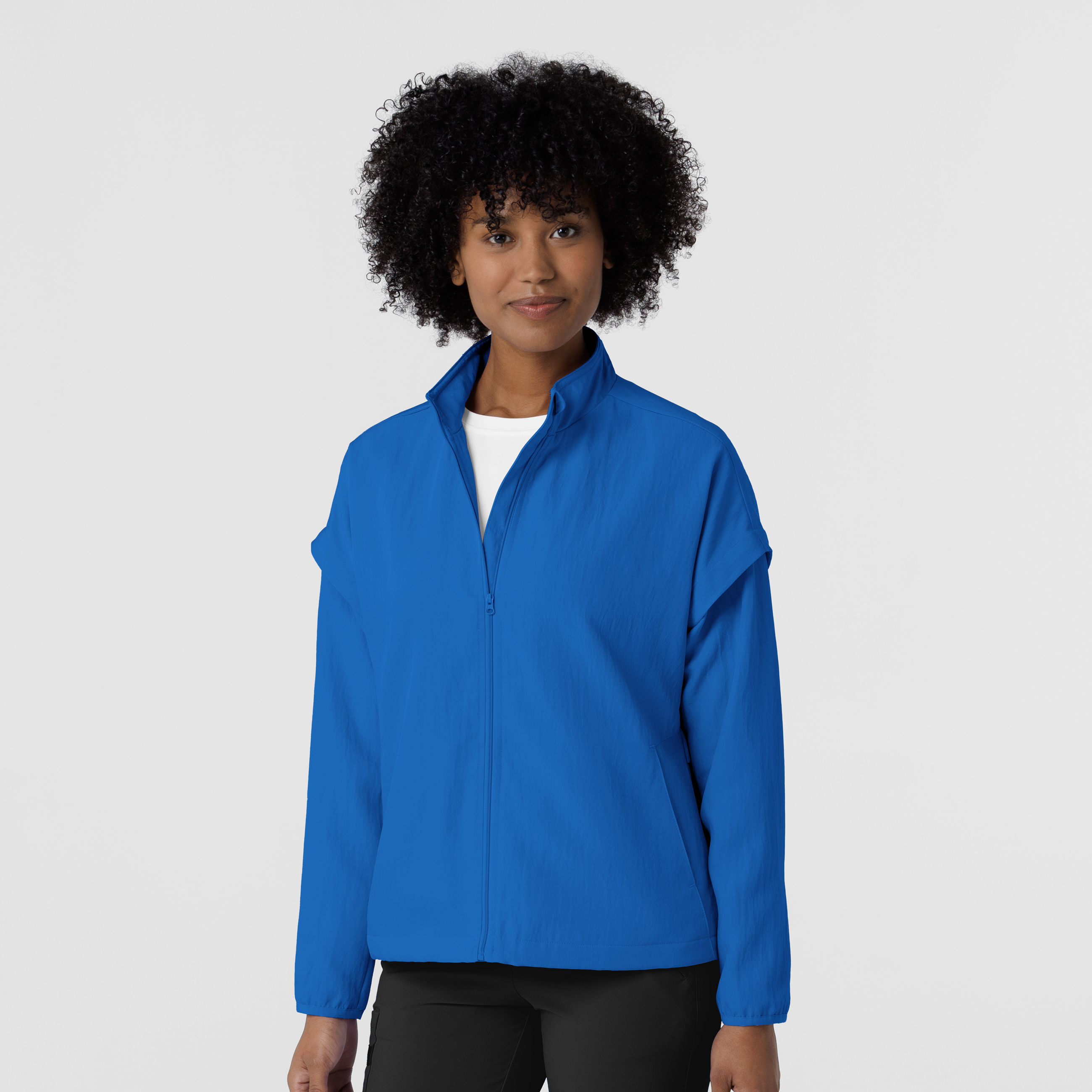 Layers 8014 Wink Women‘s 4 Pocket BreezeBreaker Cropped Styles Scrub Jacket with Mesh Lining and Badge Loop-Wonder Wink
