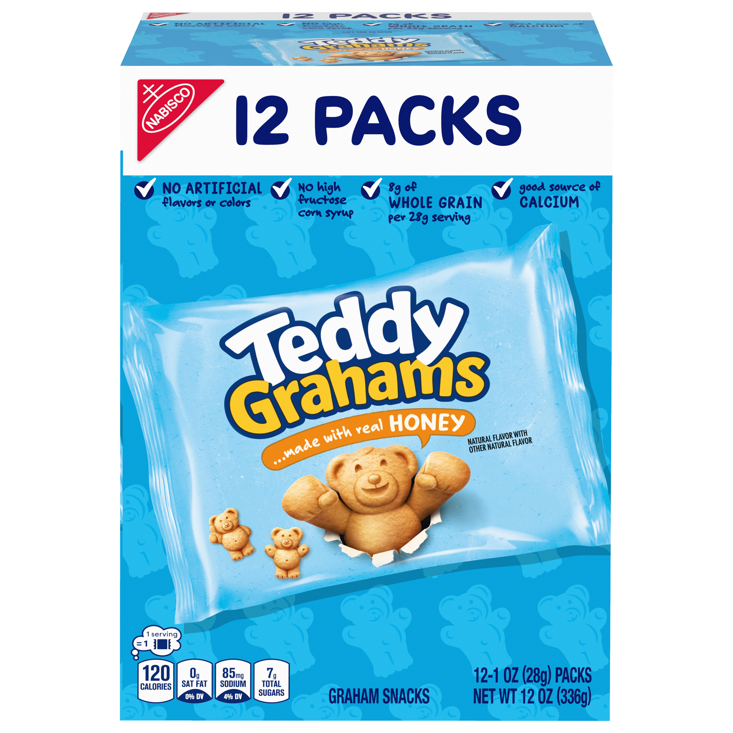 Teddy Grahams Honey Graham Snacks, 12 Snack Packs-thumbnail-0