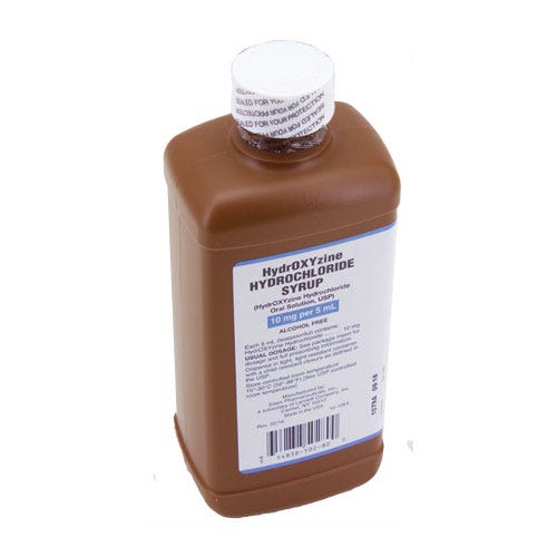 Hydroxyzine HCl Syrup, 10mg/5ml, 473ml Bottle