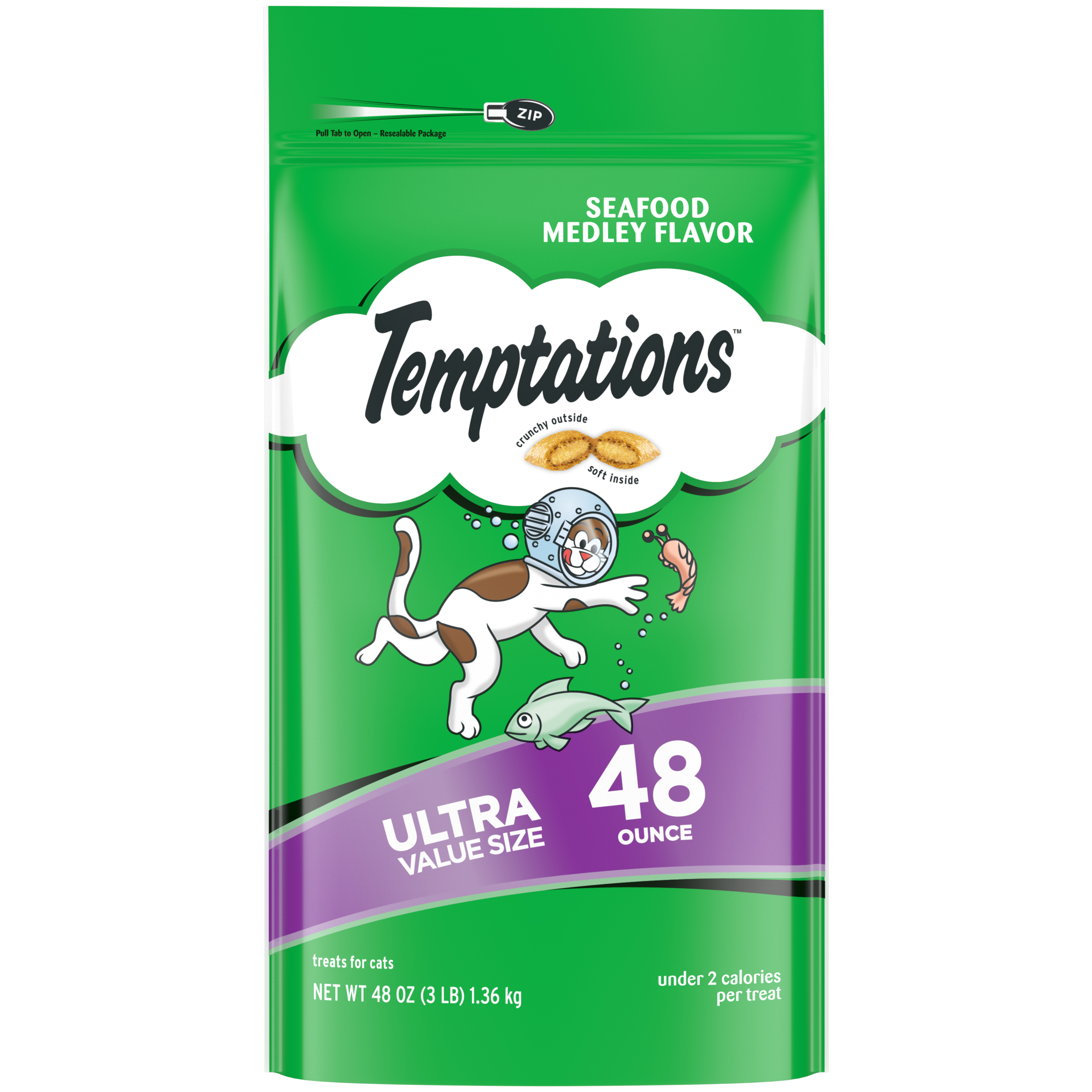 48 oz. Whiskas Temptations Seafood Medley - Treats