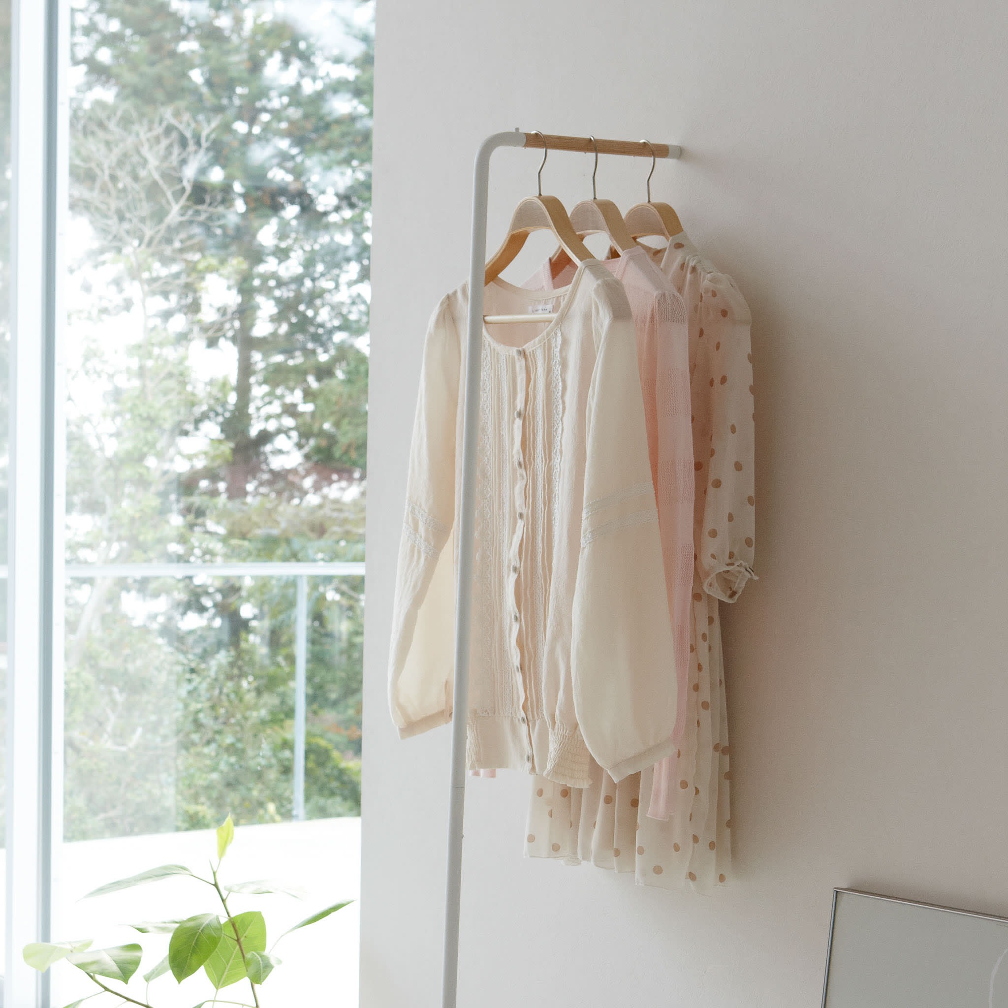 Slim Leaning Coat Rack : Flexible Placement Options