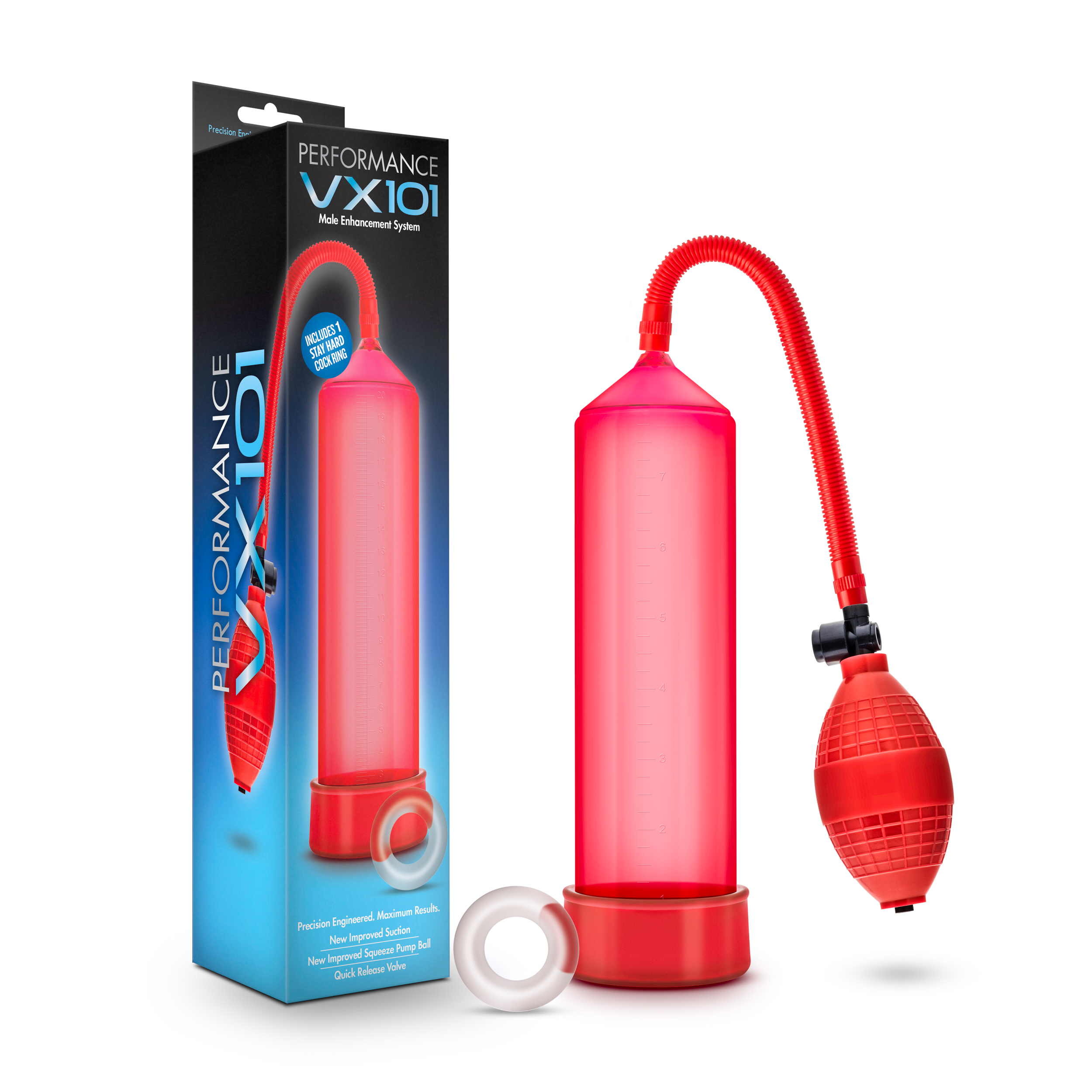 Blush Performance VX101 Beginner's Male Enhancement Red Penis Pump