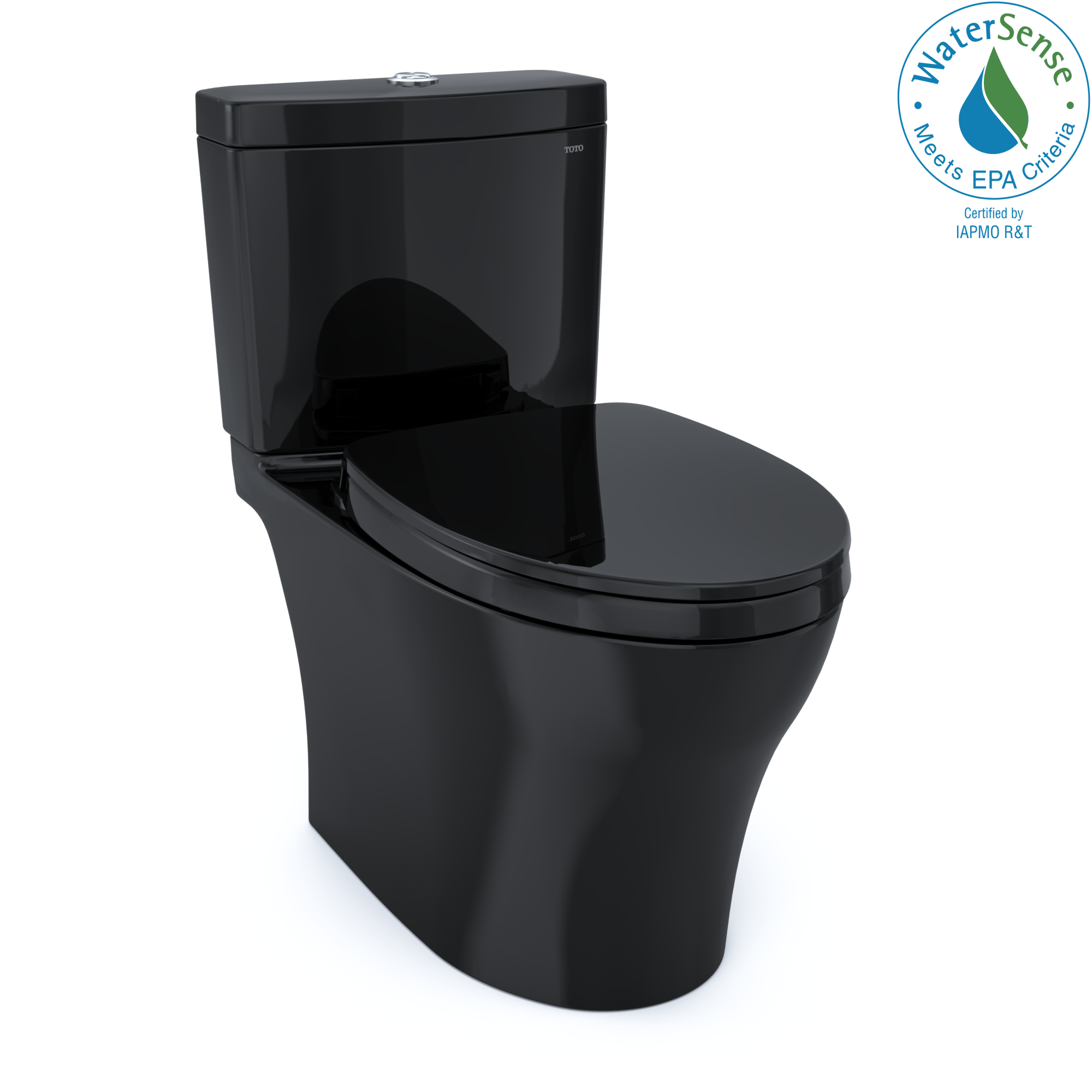 TOTO Aquia IV WASHLET+ Two-Piece Elongated Dual Flush 1.28 and 0.9 GPF Toilet, Ebony, Vitreous China, MS446124CEMN#51